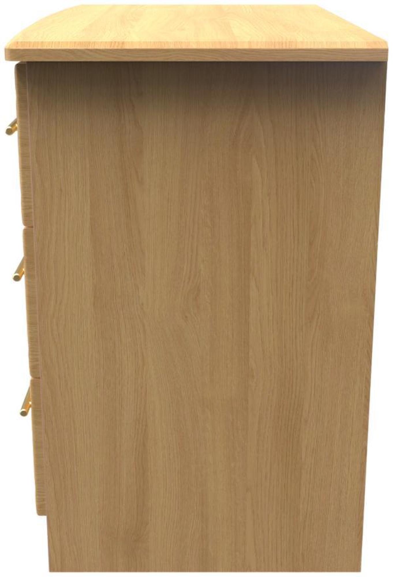 Product photograph of Faye Oak Effect 3 Drawer Small Chest from Choice Furniture Superstore.