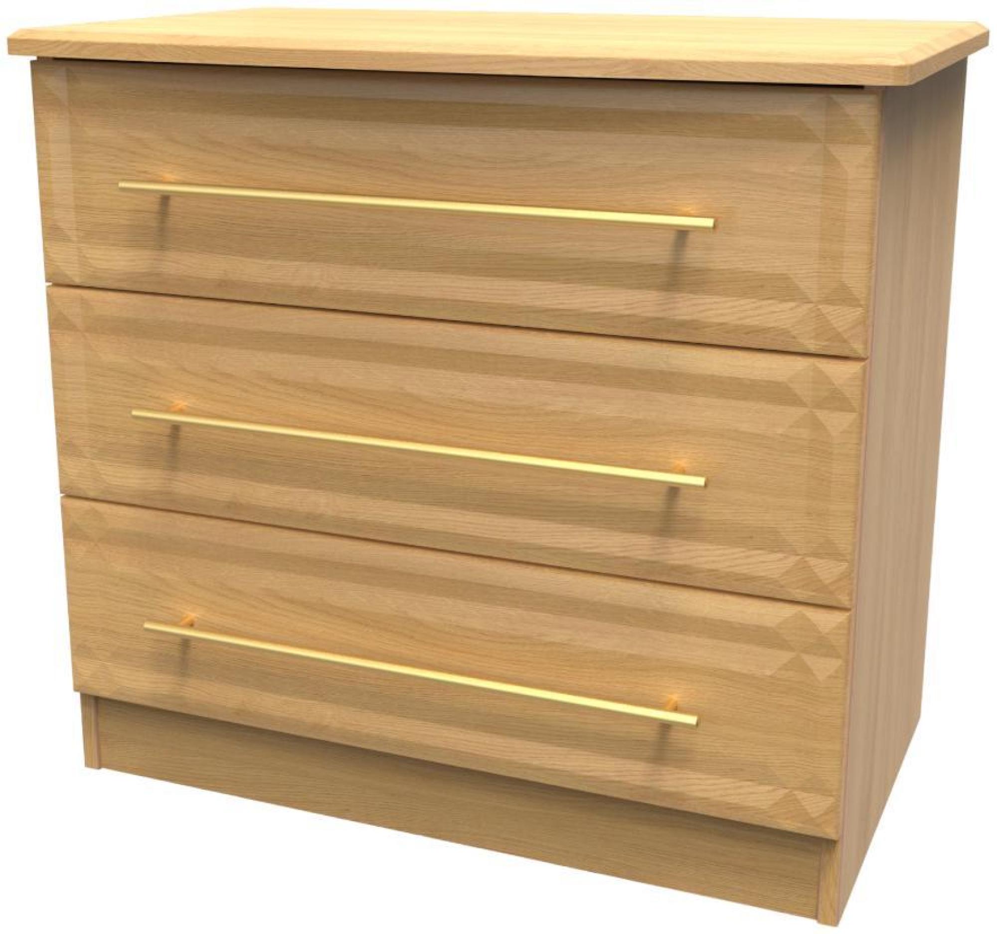 Product photograph of Faye Oak Effect 3 Drawer Small Chest from Choice Furniture Superstore.