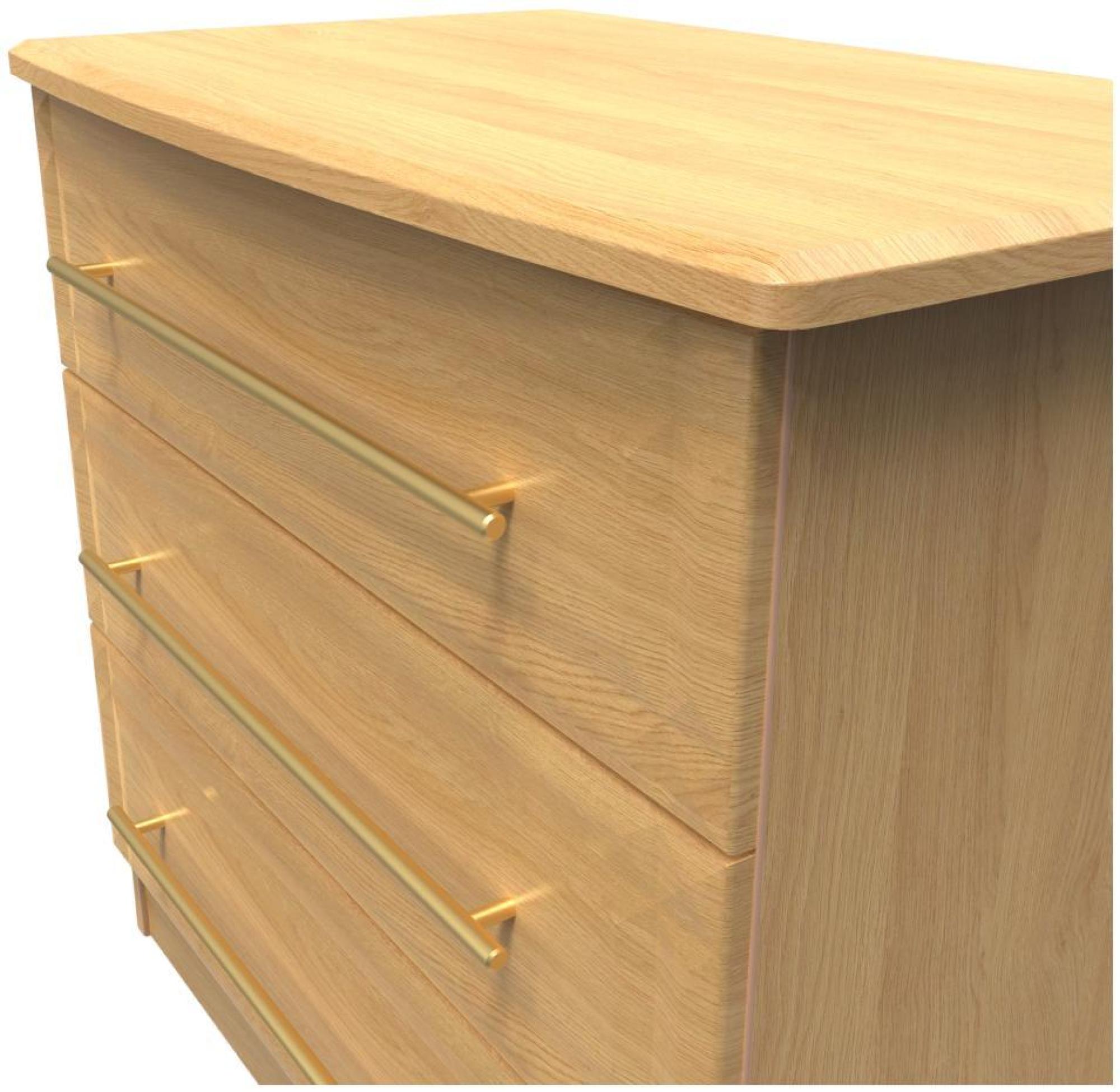 Product photograph of Faye Oak Effect 3 Drawer Small Chest from Choice Furniture Superstore.