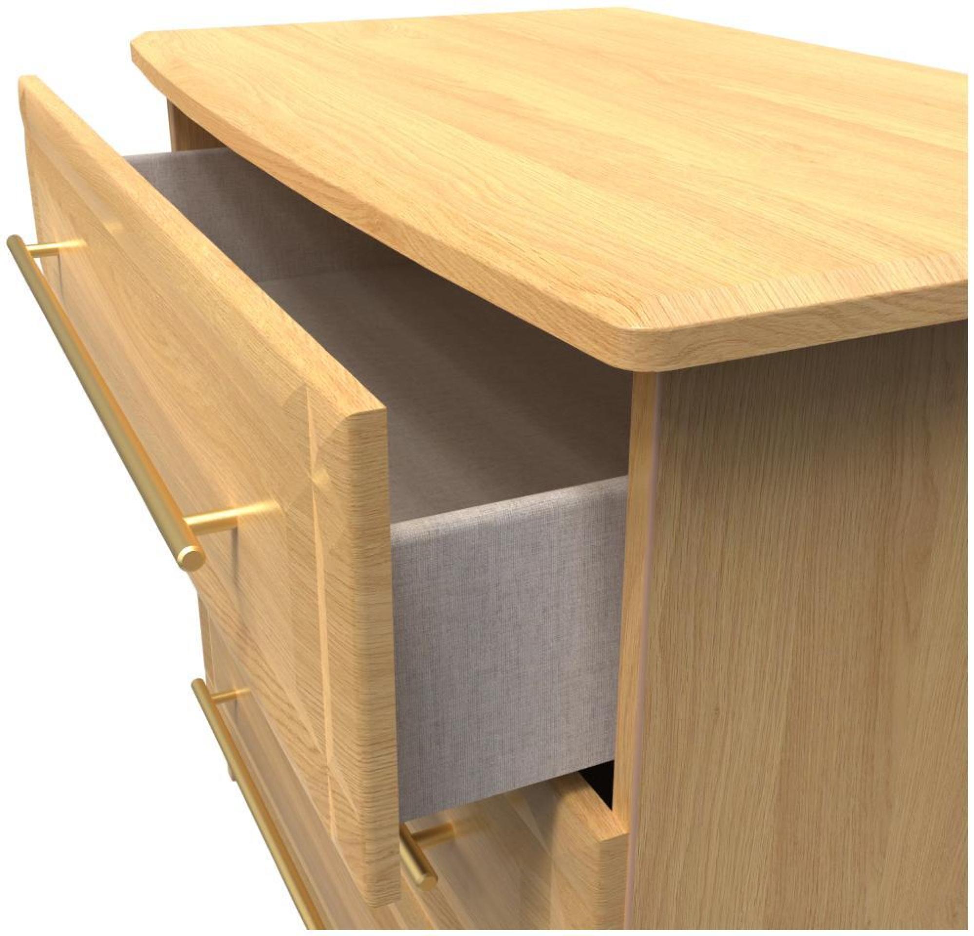 Product photograph of Faye Oak Effect 3 Drawer Small Chest from Choice Furniture Superstore.