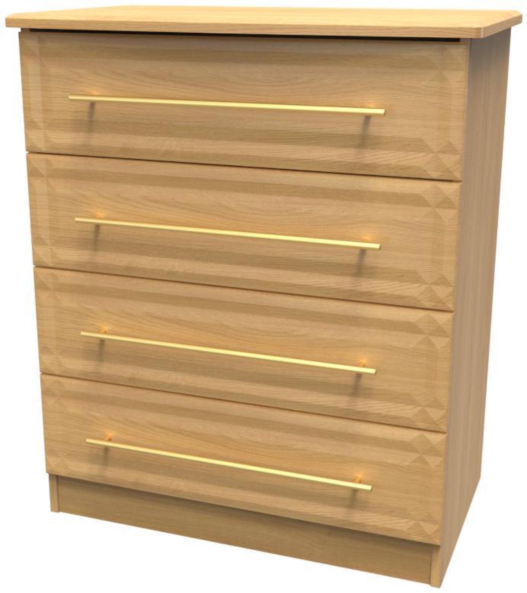 Product photograph of Faye Oak Effect 4 Drawer Chest from Choice Furniture Superstore.