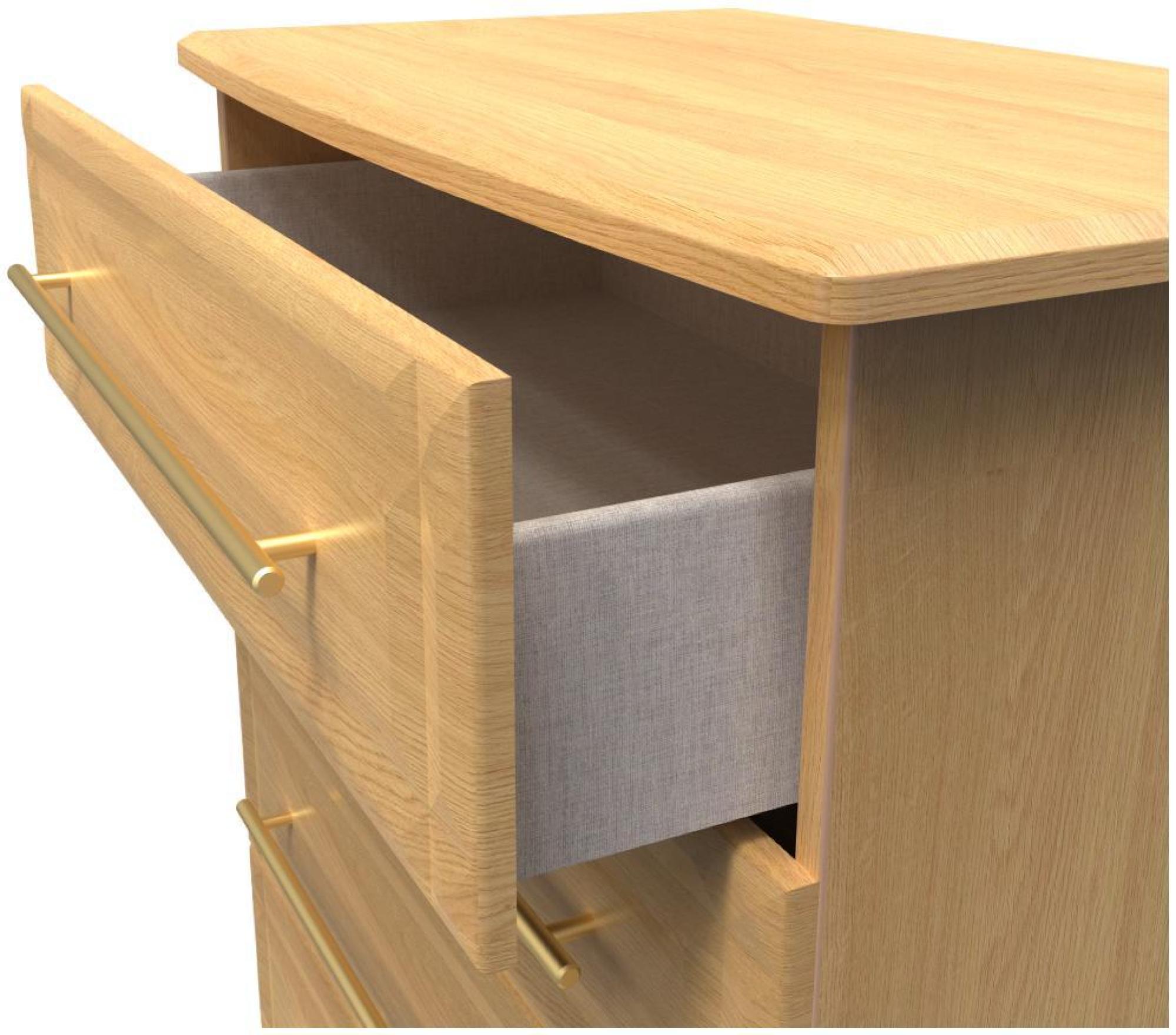 Product photograph of Faye Oak Effect 4 Drawer Chest from Choice Furniture Superstore.