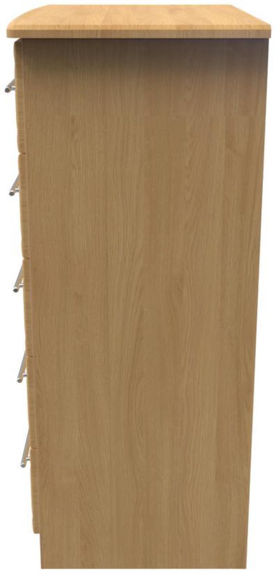 Product photograph of Faye Oak Effect 5 Drawer Chest from Choice Furniture Superstore.