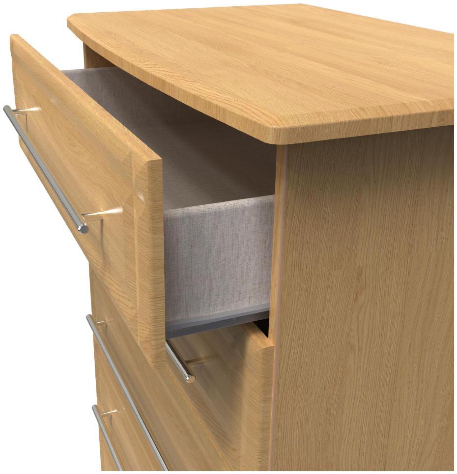 Product photograph of Faye Oak Effect 5 Drawer Chest from Choice Furniture Superstore.