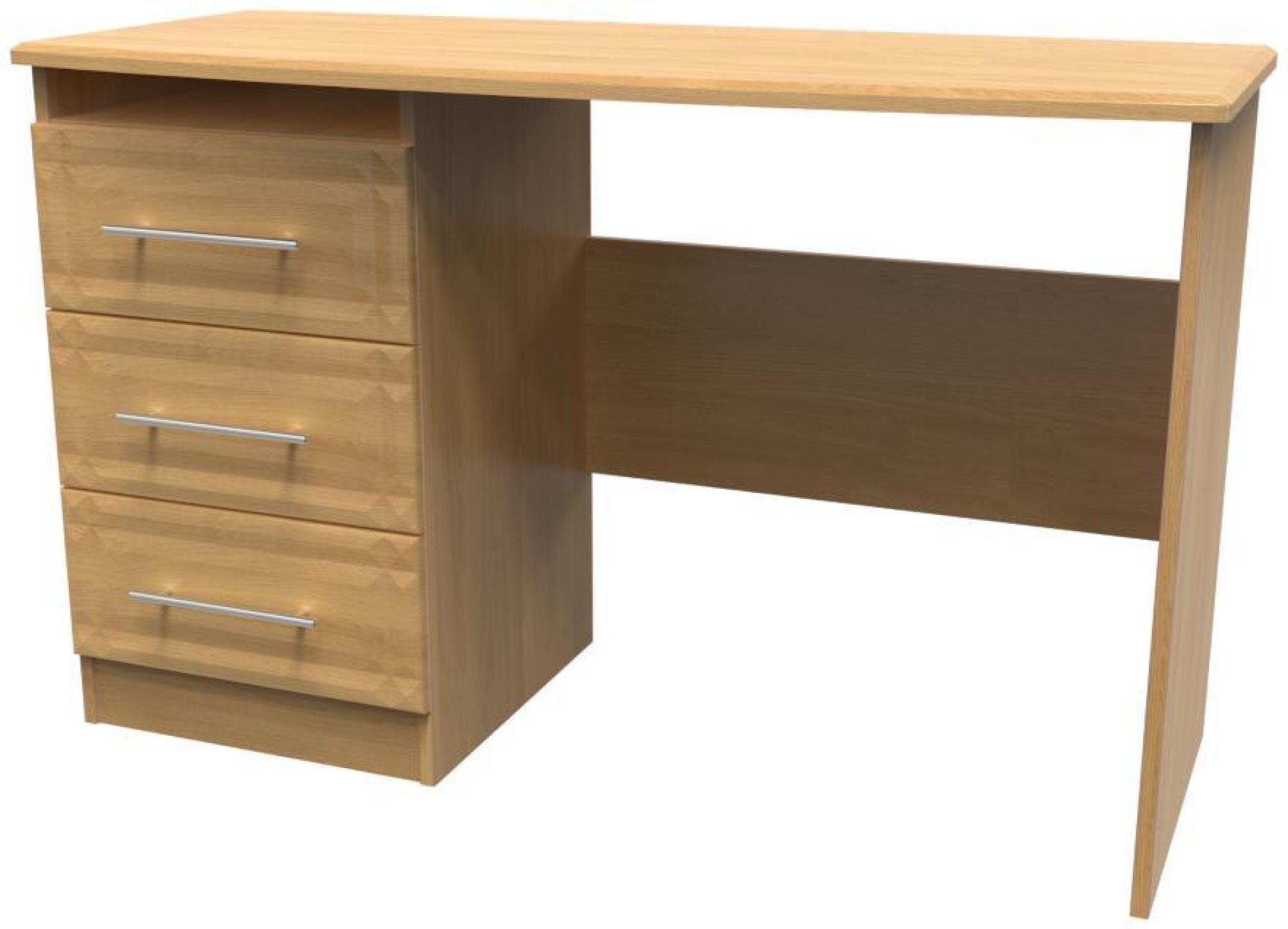 Product photograph of Faye Oak Effect 3 Drawer Desk from Choice Furniture Superstore.
