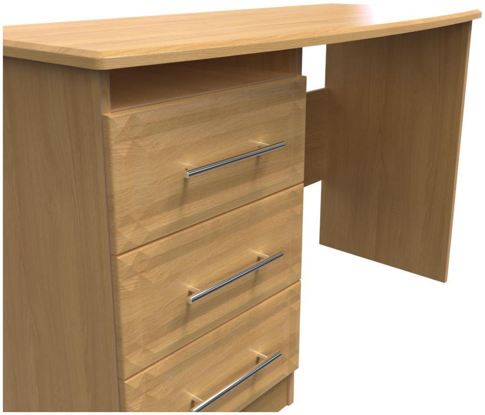 Product photograph of Faye Oak Effect 3 Drawer Desk from Choice Furniture Superstore.