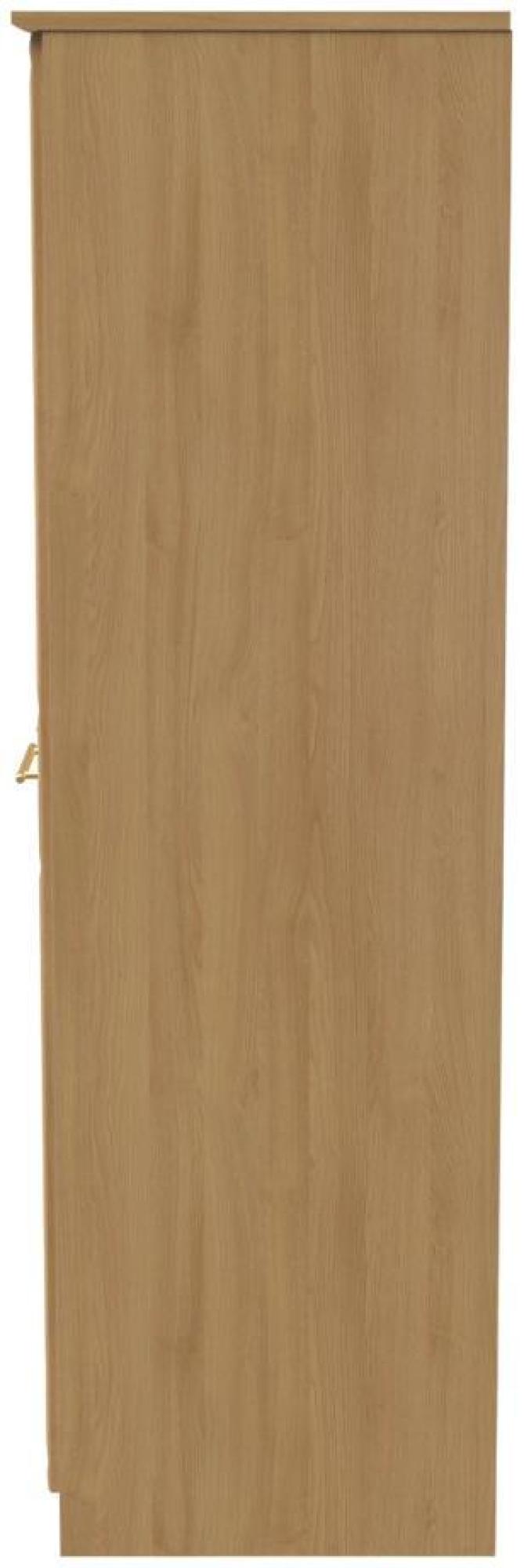 Product photograph of Faye Oak Effect 2 Door Plain Tall Wardrobe from Choice Furniture Superstore.