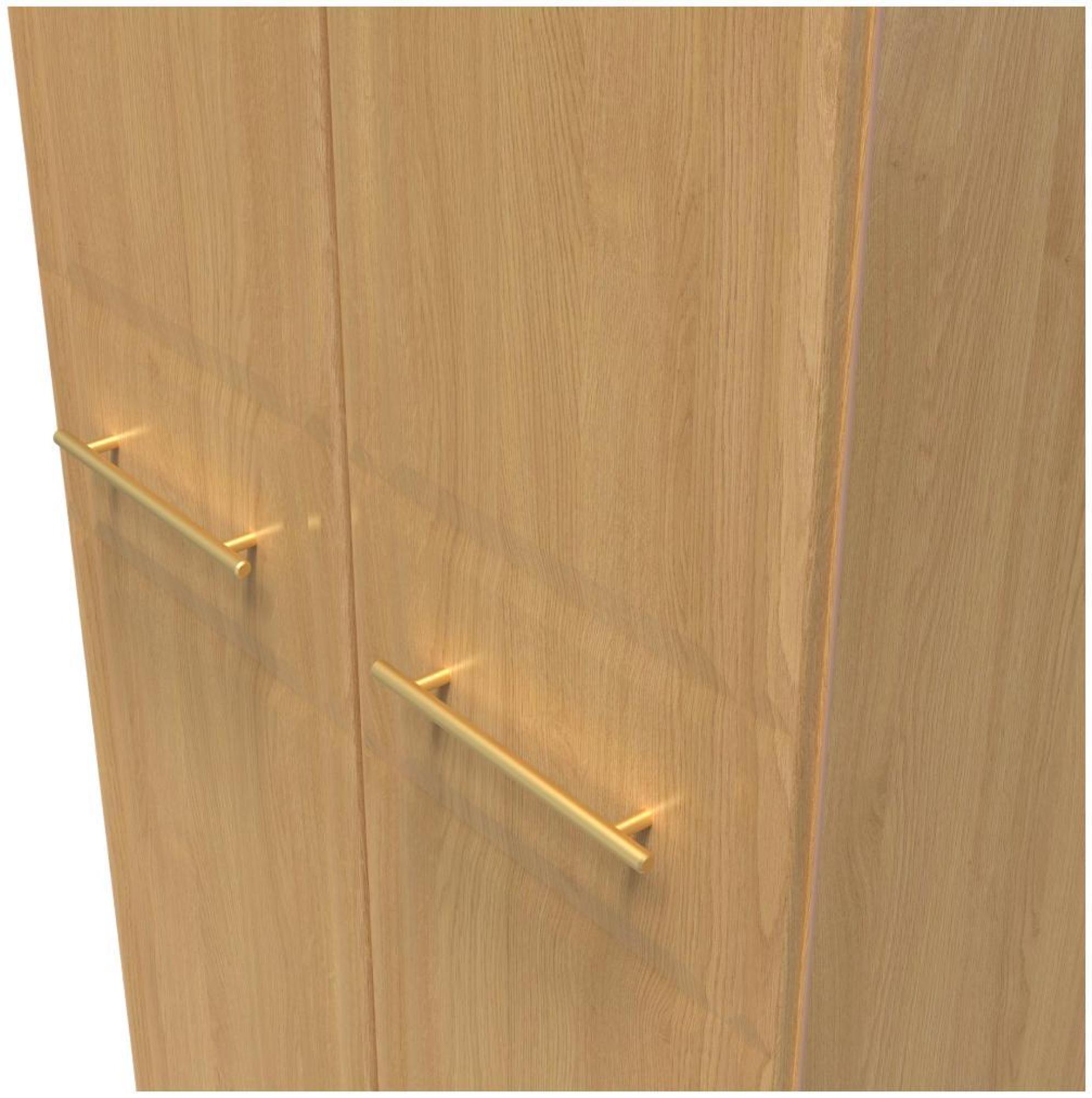 Product photograph of Faye Oak Effect 2 Door Plain Tall Wardrobe from Choice Furniture Superstore.