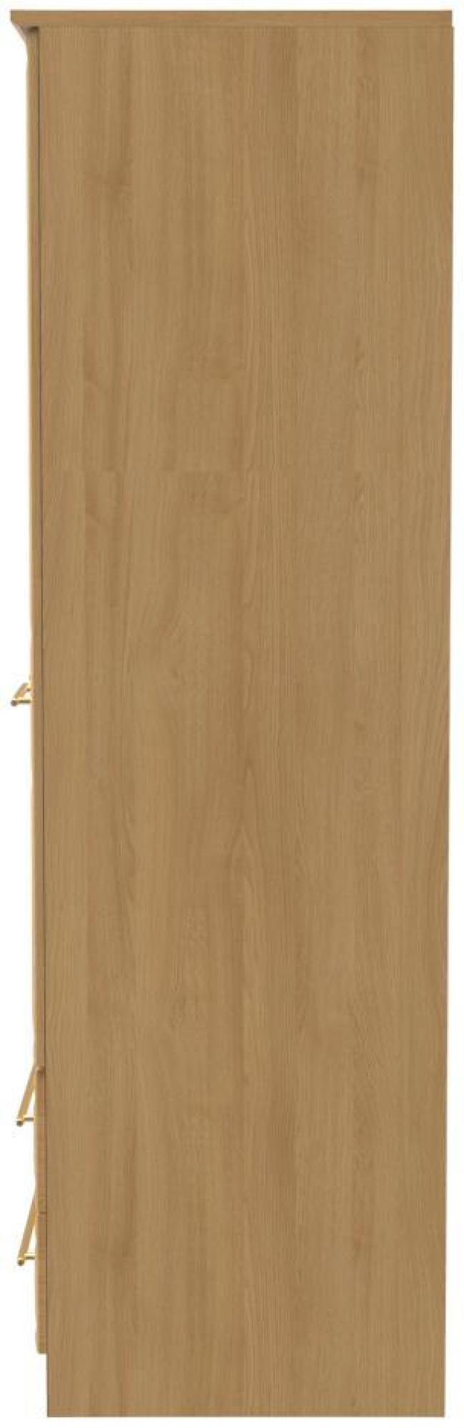 Product photograph of Faye Oak Effect 2 Door 2 Drawer Double Wardrobe from Choice Furniture Superstore.