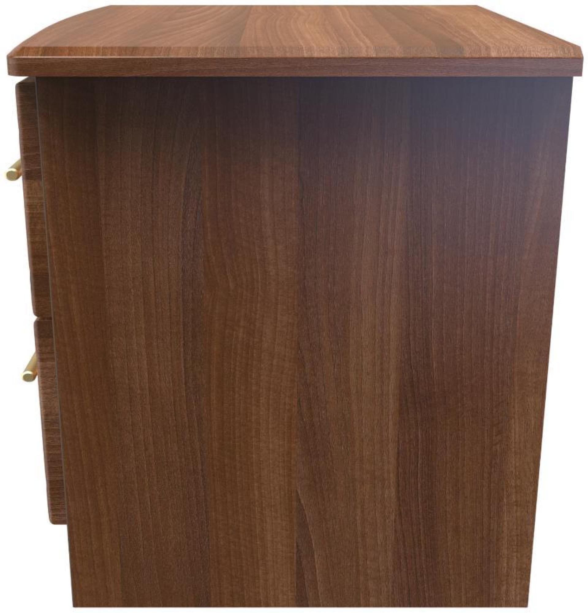 Product photograph of Faye Walnut Effect 2 Drawer Bedside Cabinet from Choice Furniture Superstore.