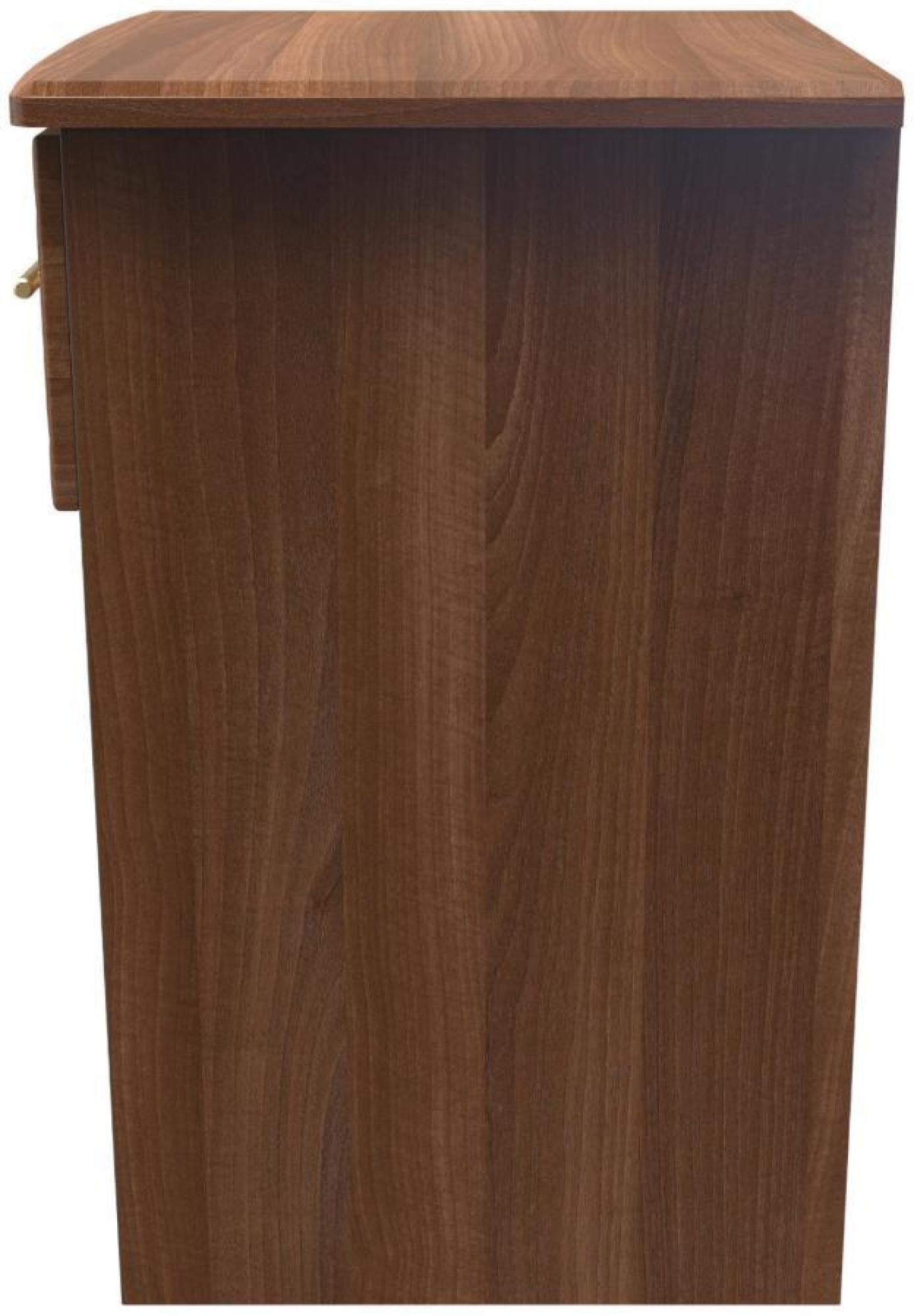 Product photograph of Faye Walnut Effect 1 Drawer Bedside Cabinet from Choice Furniture Superstore.