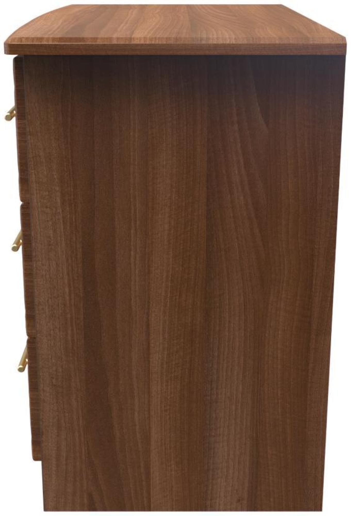 Product photograph of Faye Walnut Effect 3 Drawer Small Chest from Choice Furniture Superstore.