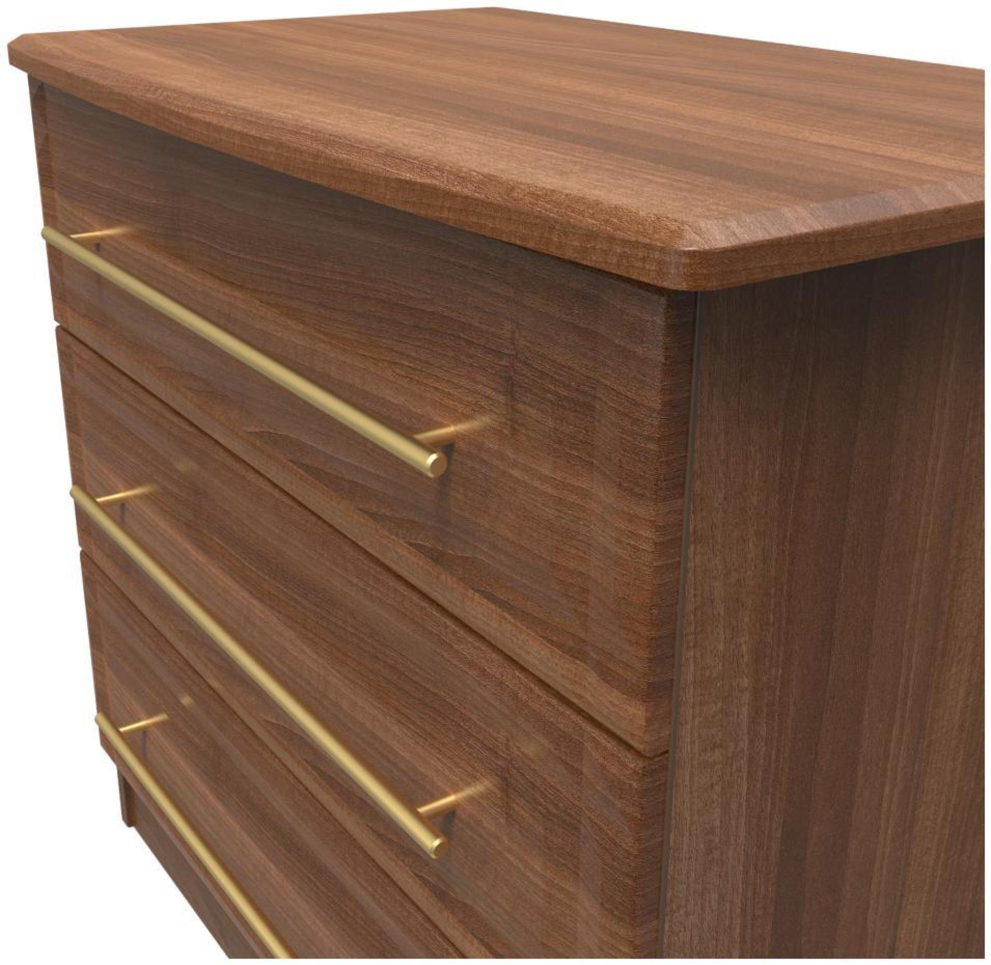 Product photograph of Faye Walnut Effect 3 Drawer Small Chest from Choice Furniture Superstore.