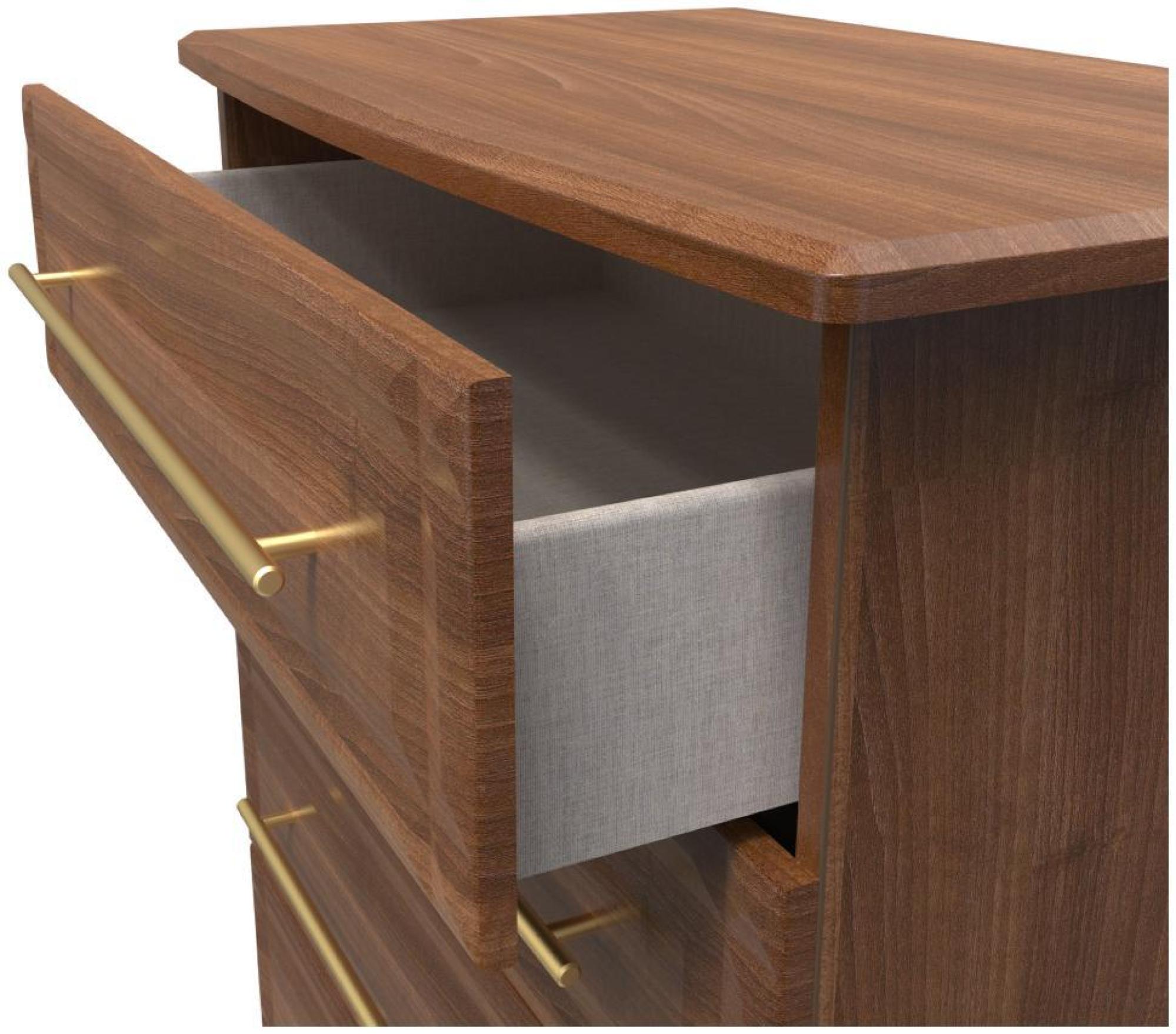 Product photograph of Faye Walnut Effect 4 Drawer Chest from Choice Furniture Superstore.