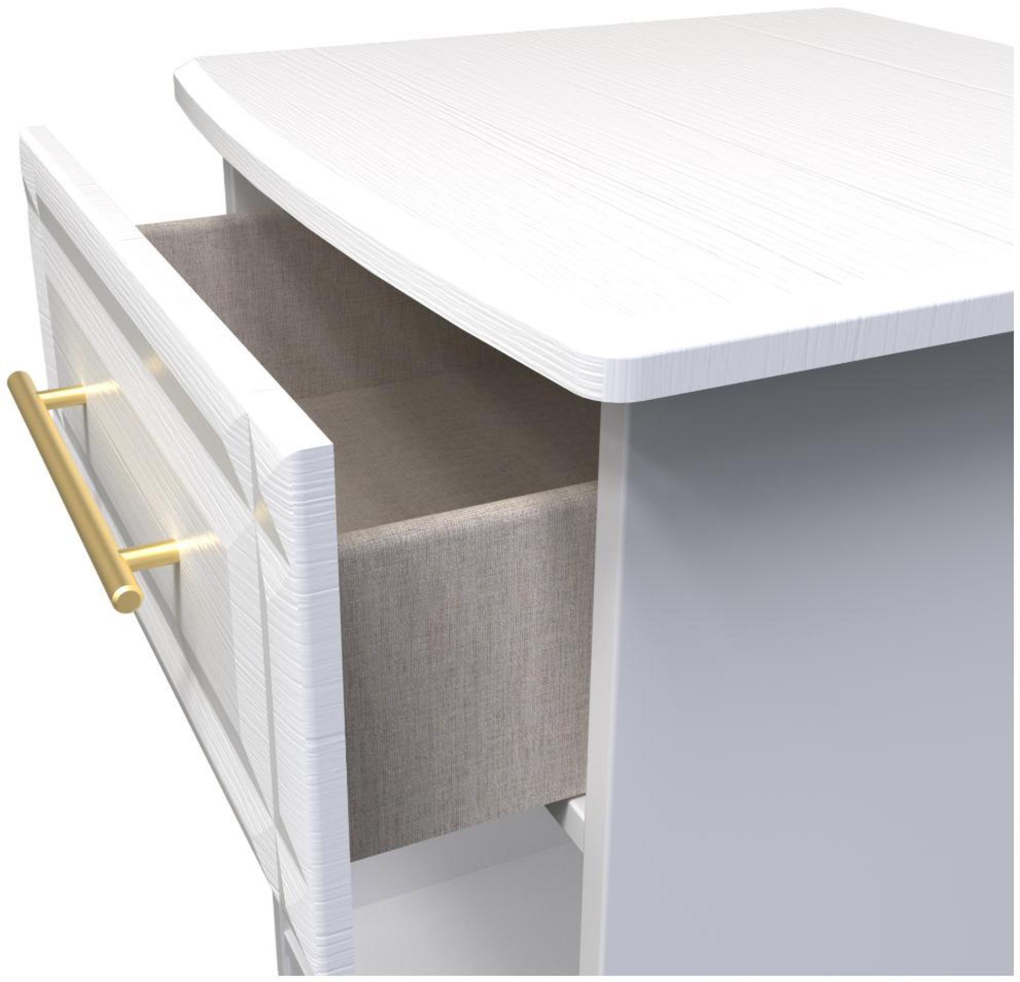 Product photograph of Faye White 1 Drawer Bedside Cabinet from Choice Furniture Superstore.