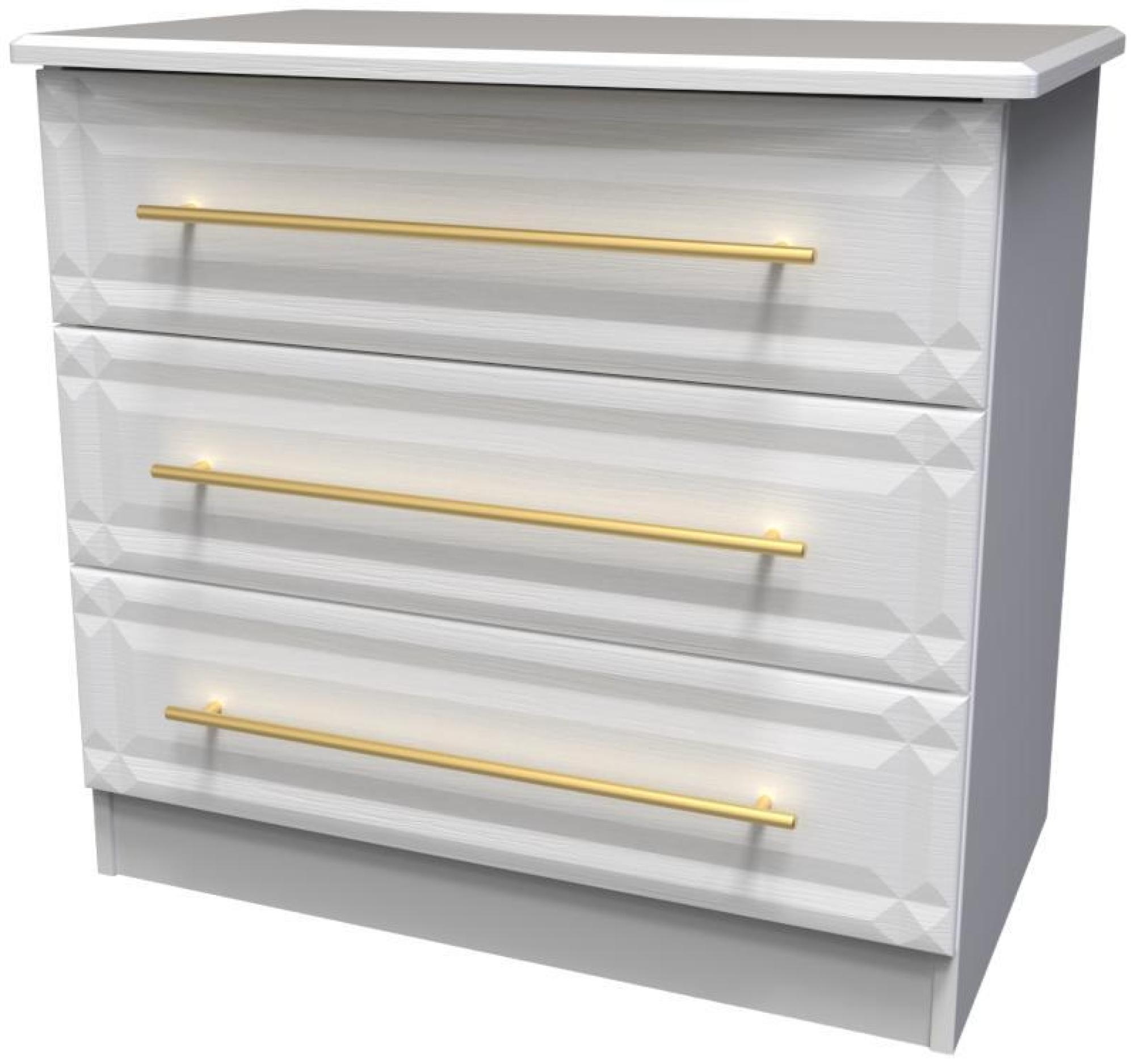 Product photograph of Faye White 3 Drawer Small Chest from Choice Furniture Superstore.