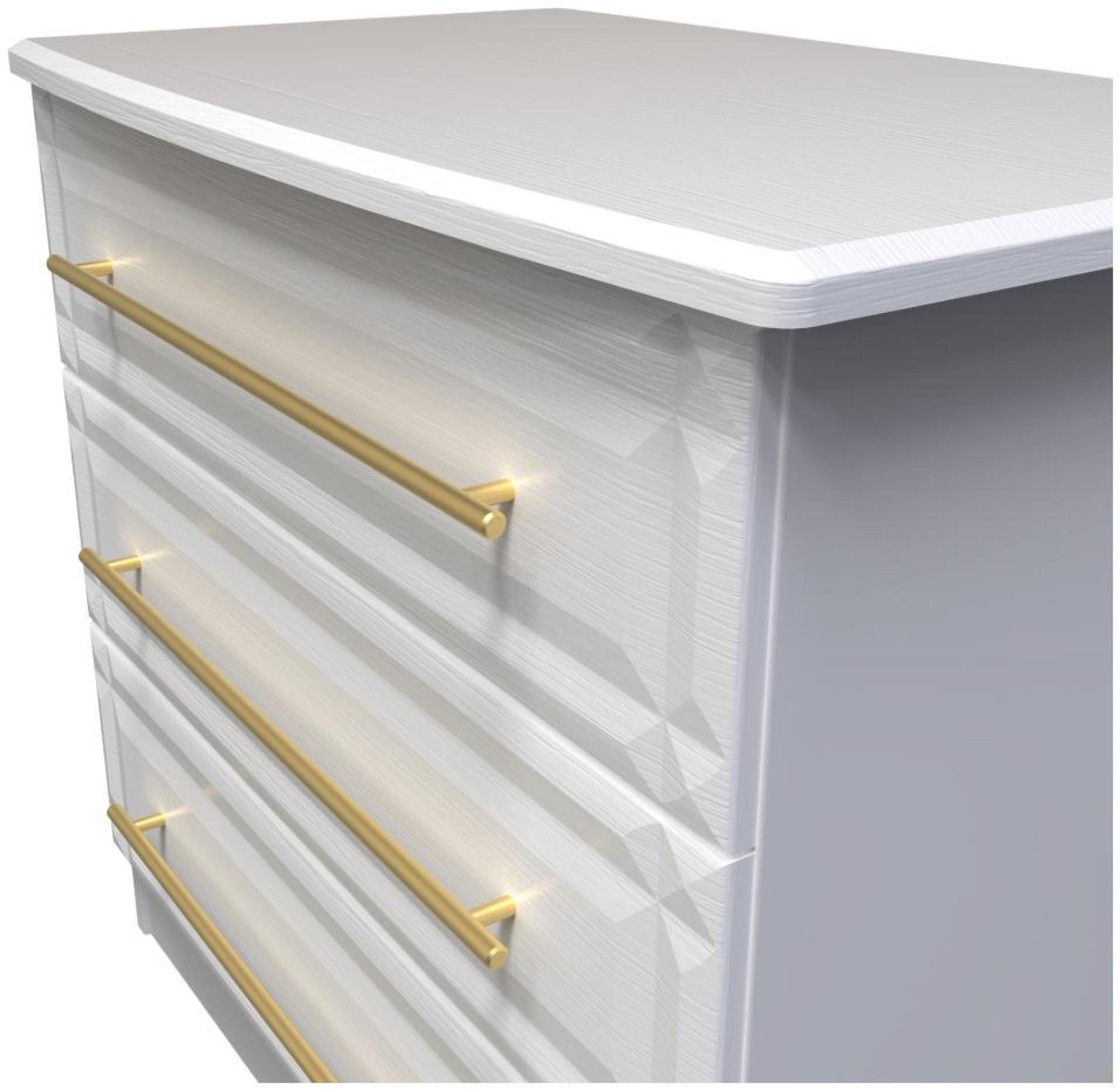 Product photograph of Faye White 3 Drawer Small Chest from Choice Furniture Superstore.