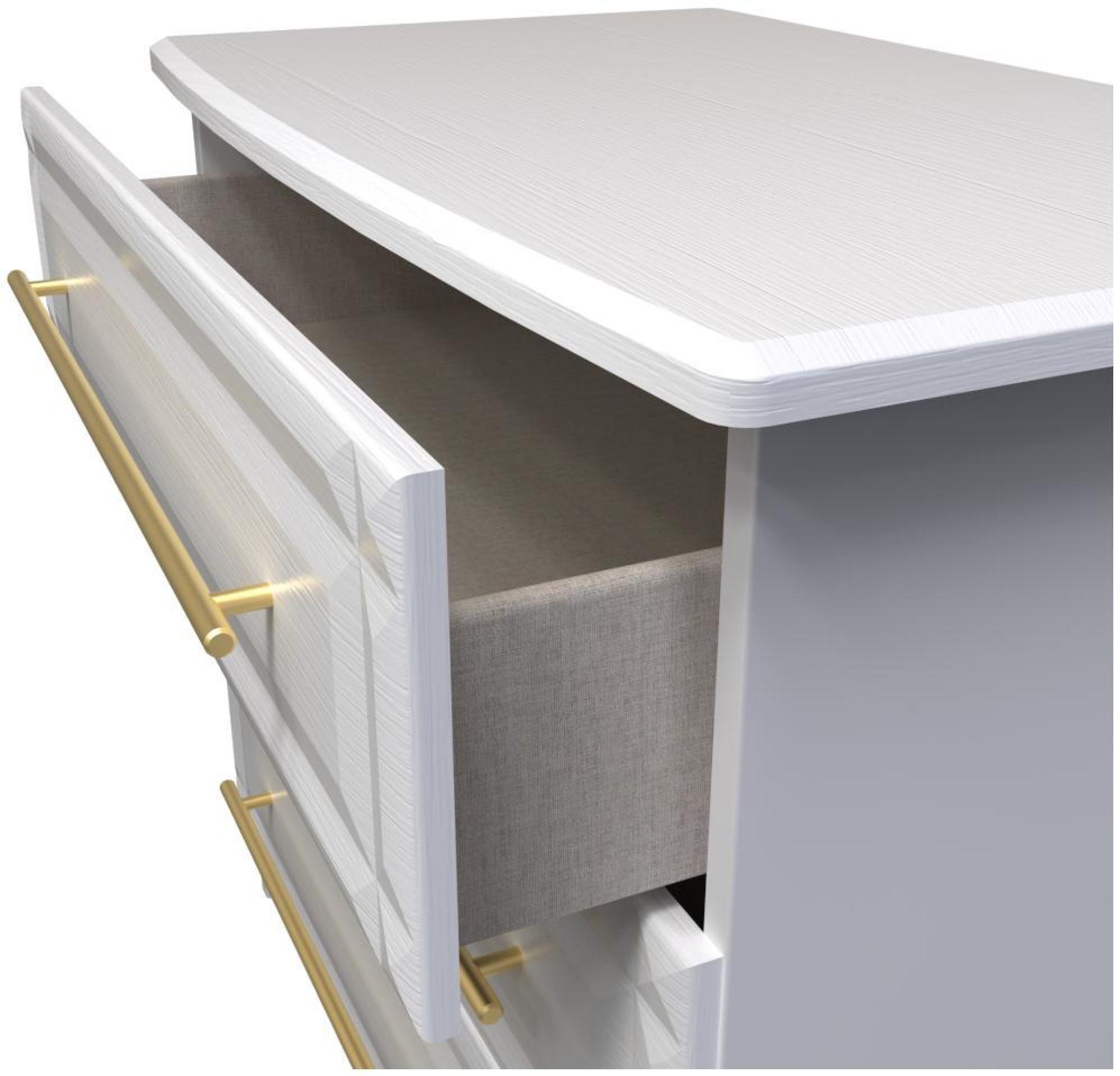 Product photograph of Faye White 3 Drawer Small Chest from Choice Furniture Superstore.