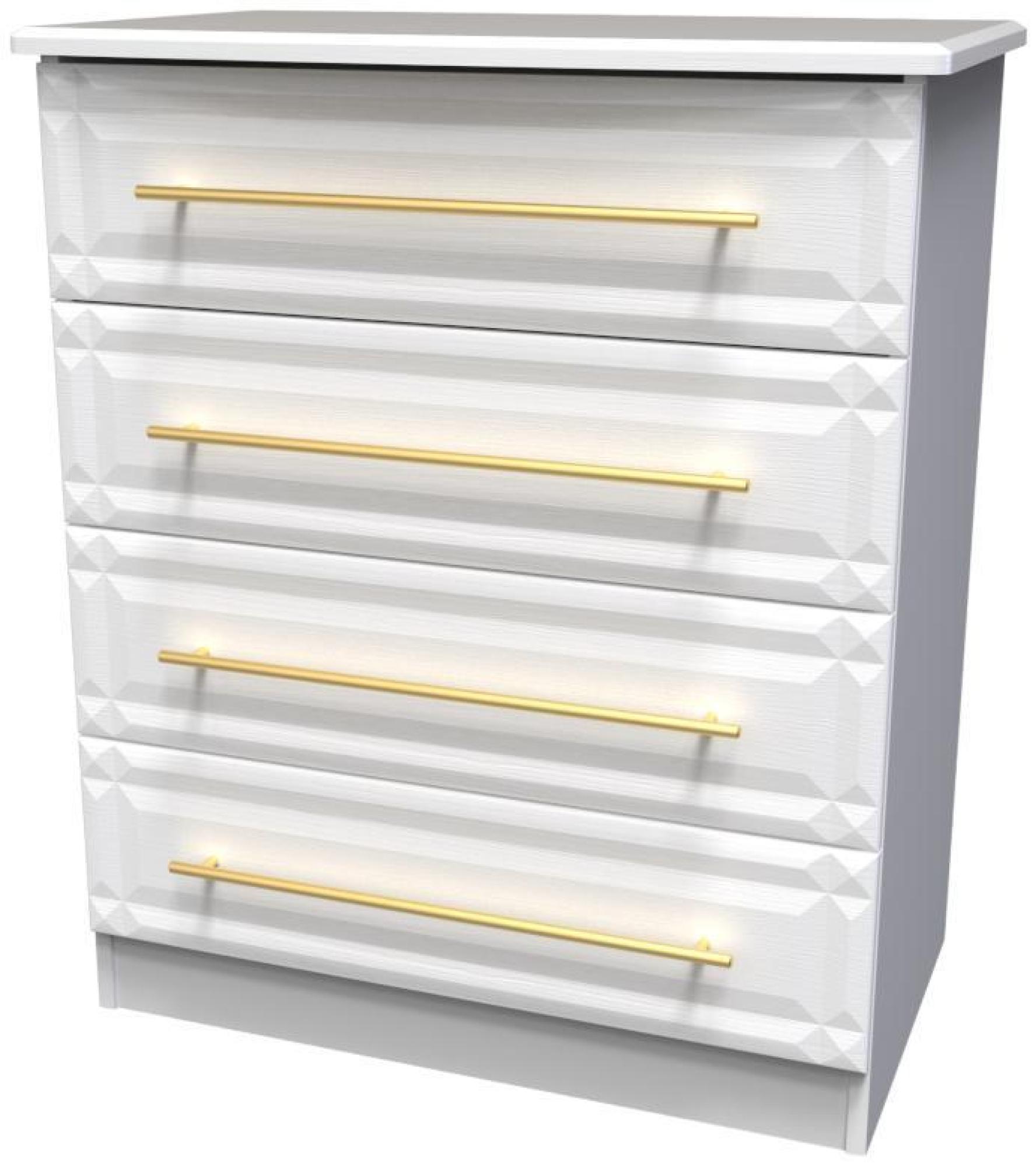 Product photograph of Faye White 4 Drawer Chest from Choice Furniture Superstore.
