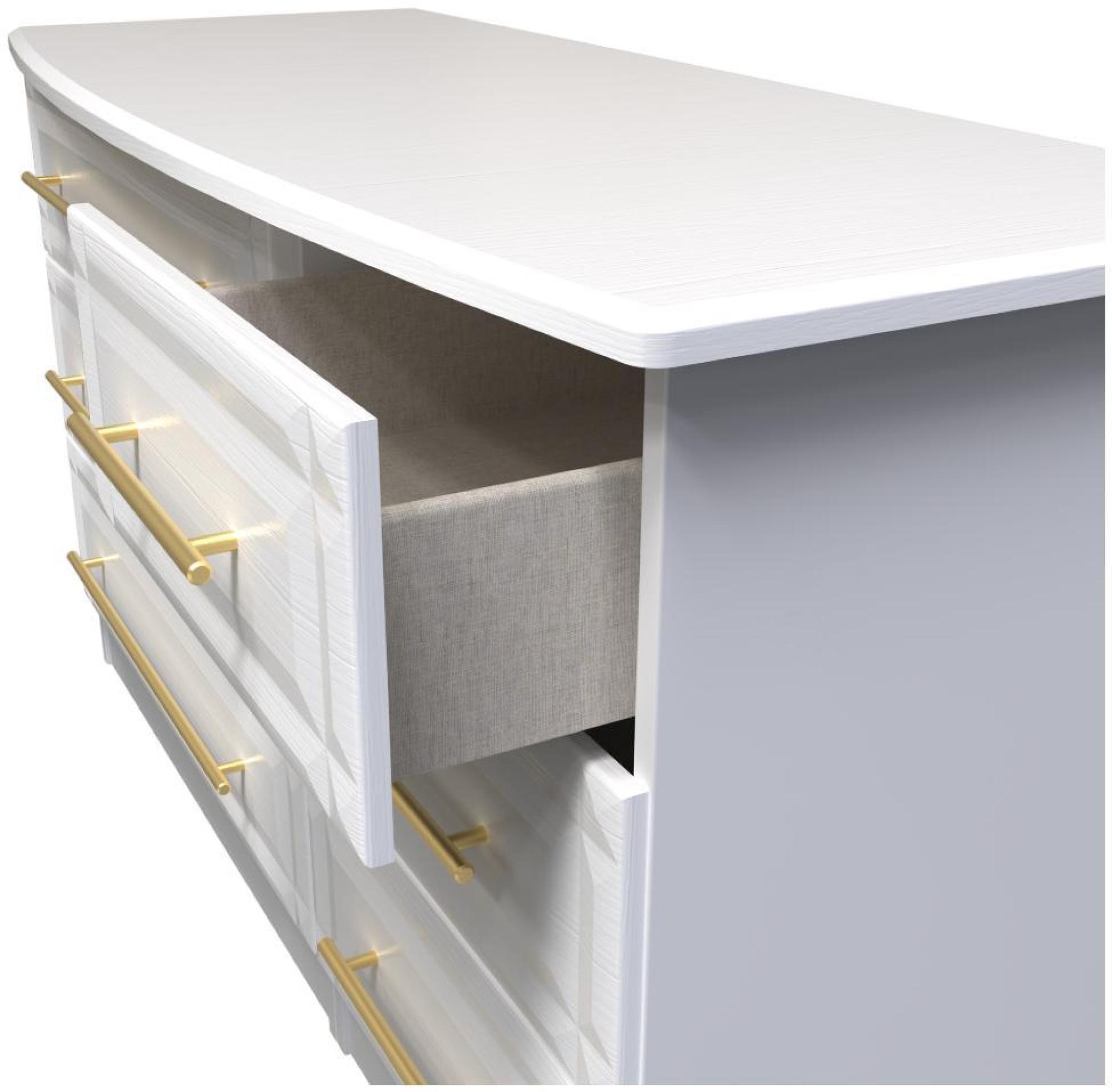 Product photograph of Faye White 6 Drawer Midi Dresser from Choice Furniture Superstore.