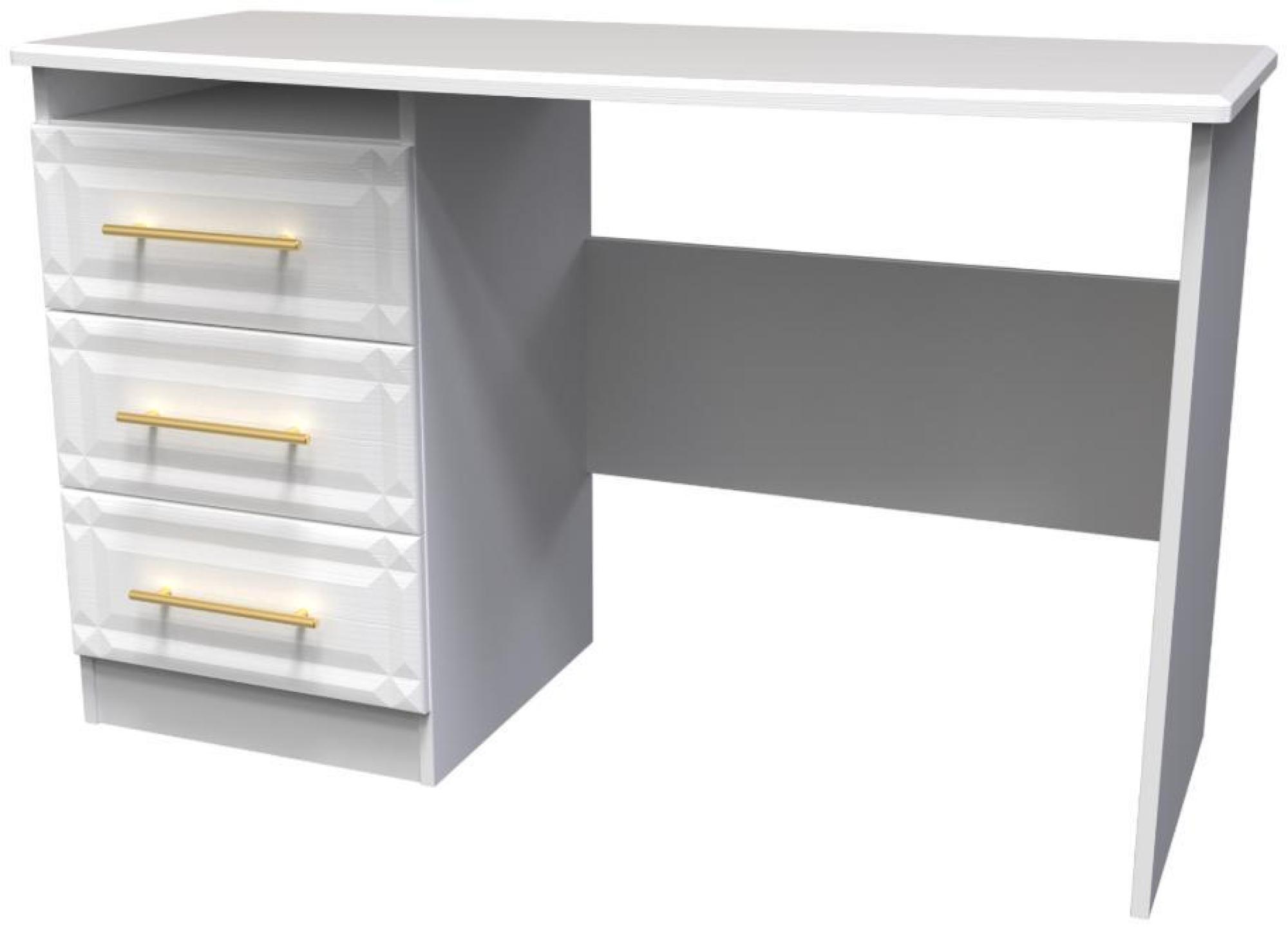 Product photograph of Faye White 3 Drawer Desk from Choice Furniture Superstore.