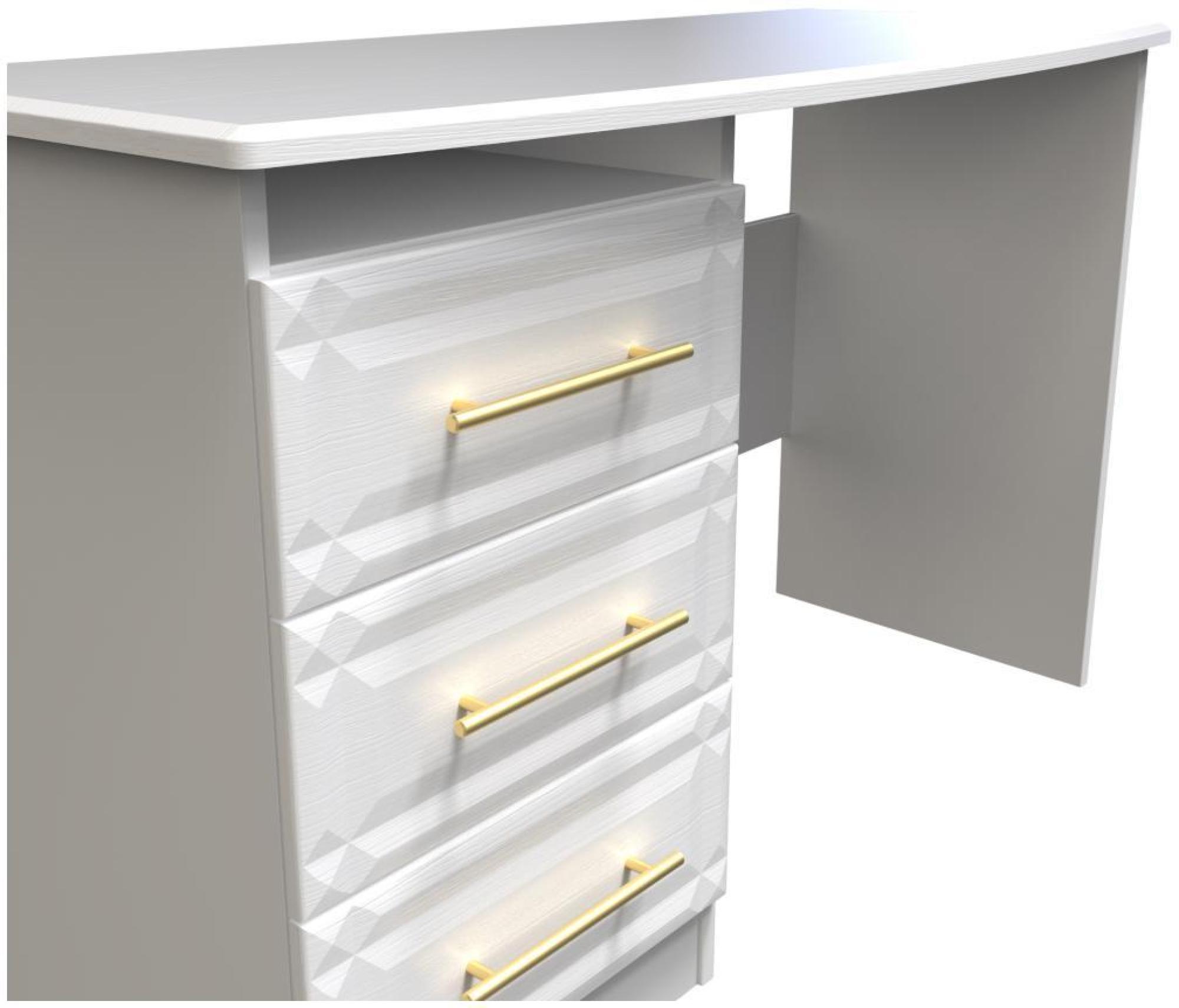 Product photograph of Faye White 3 Drawer Desk from Choice Furniture Superstore.