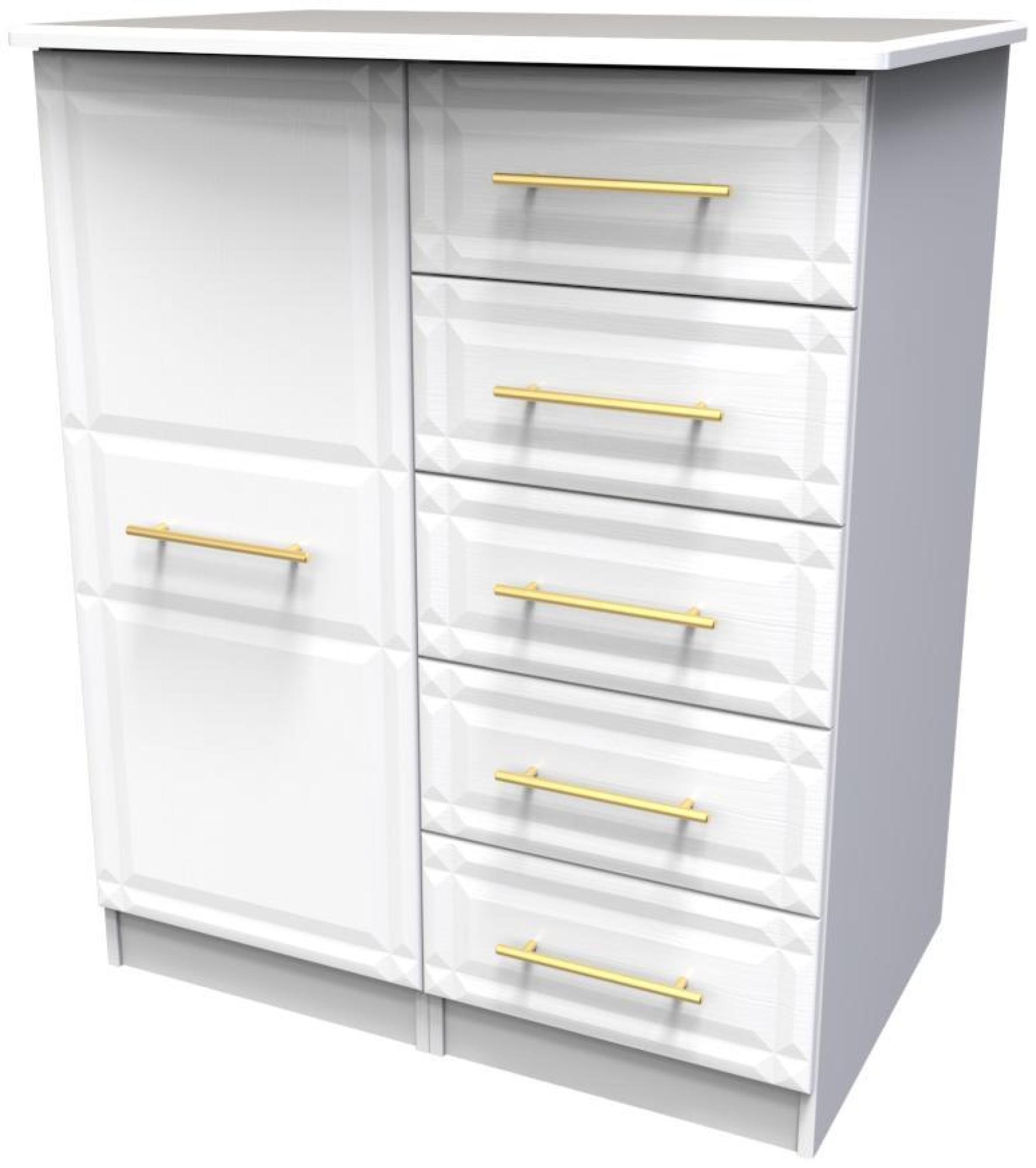 Product photograph of Faye White 1 Door Midi Wardrobe from Choice Furniture Superstore.