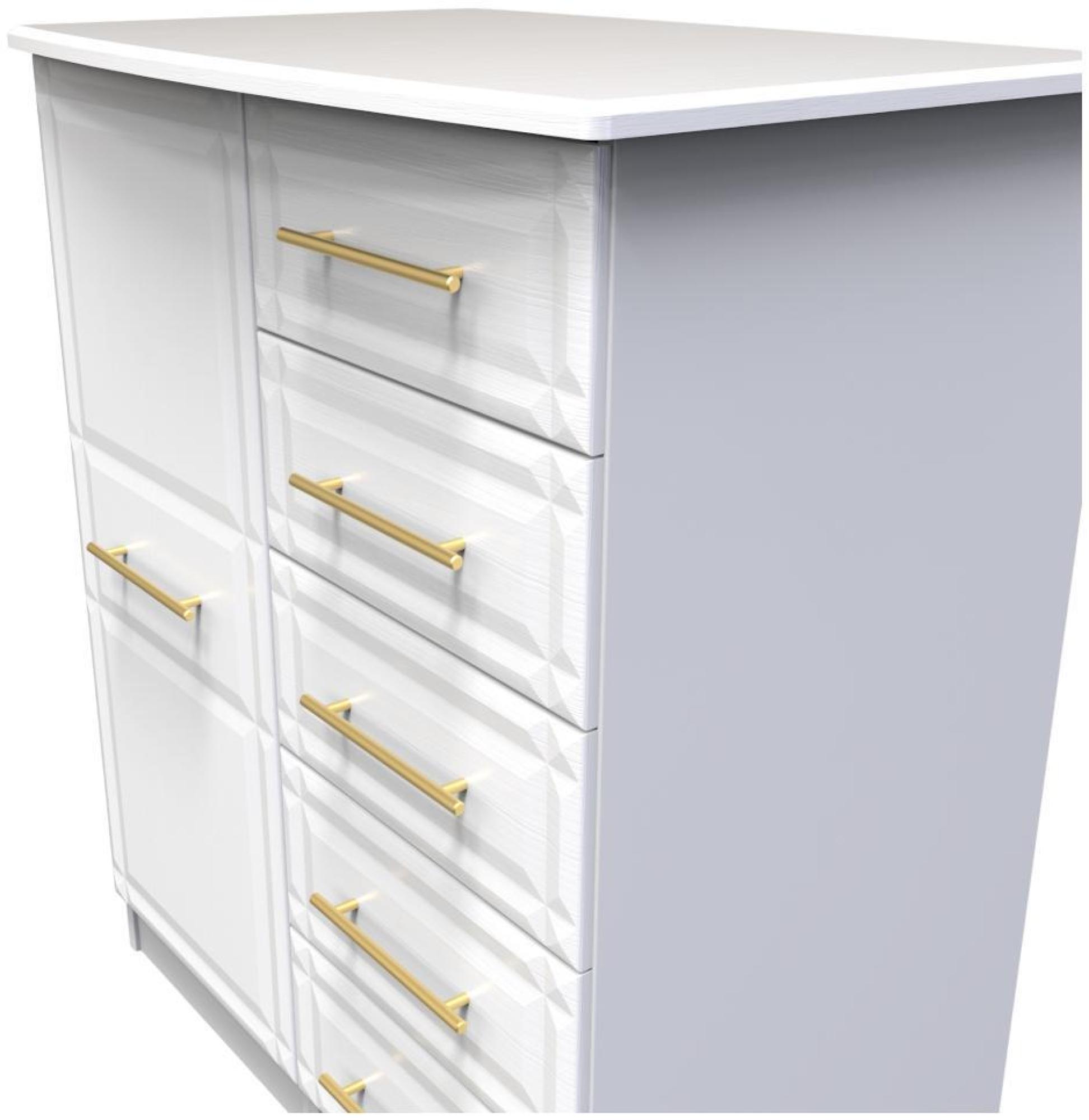 Product photograph of Faye White 1 Door Midi Wardrobe from Choice Furniture Superstore.