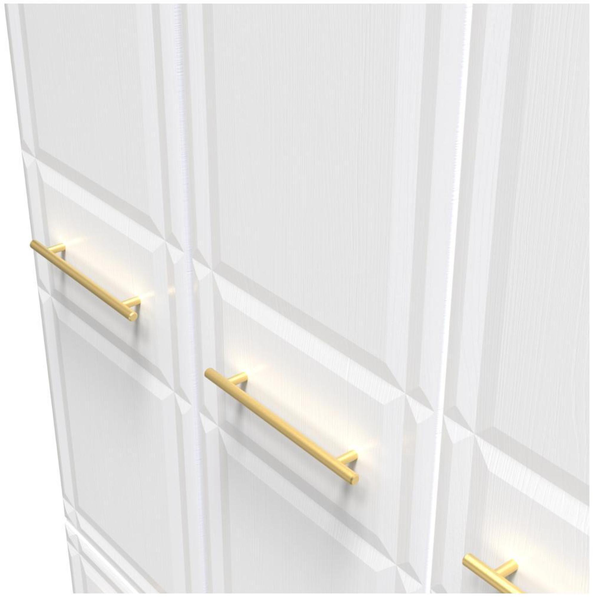 Product photograph of Faye White 3 Door Triple Wardrobe - Lhf 2 Drawers from Choice Furniture Superstore.