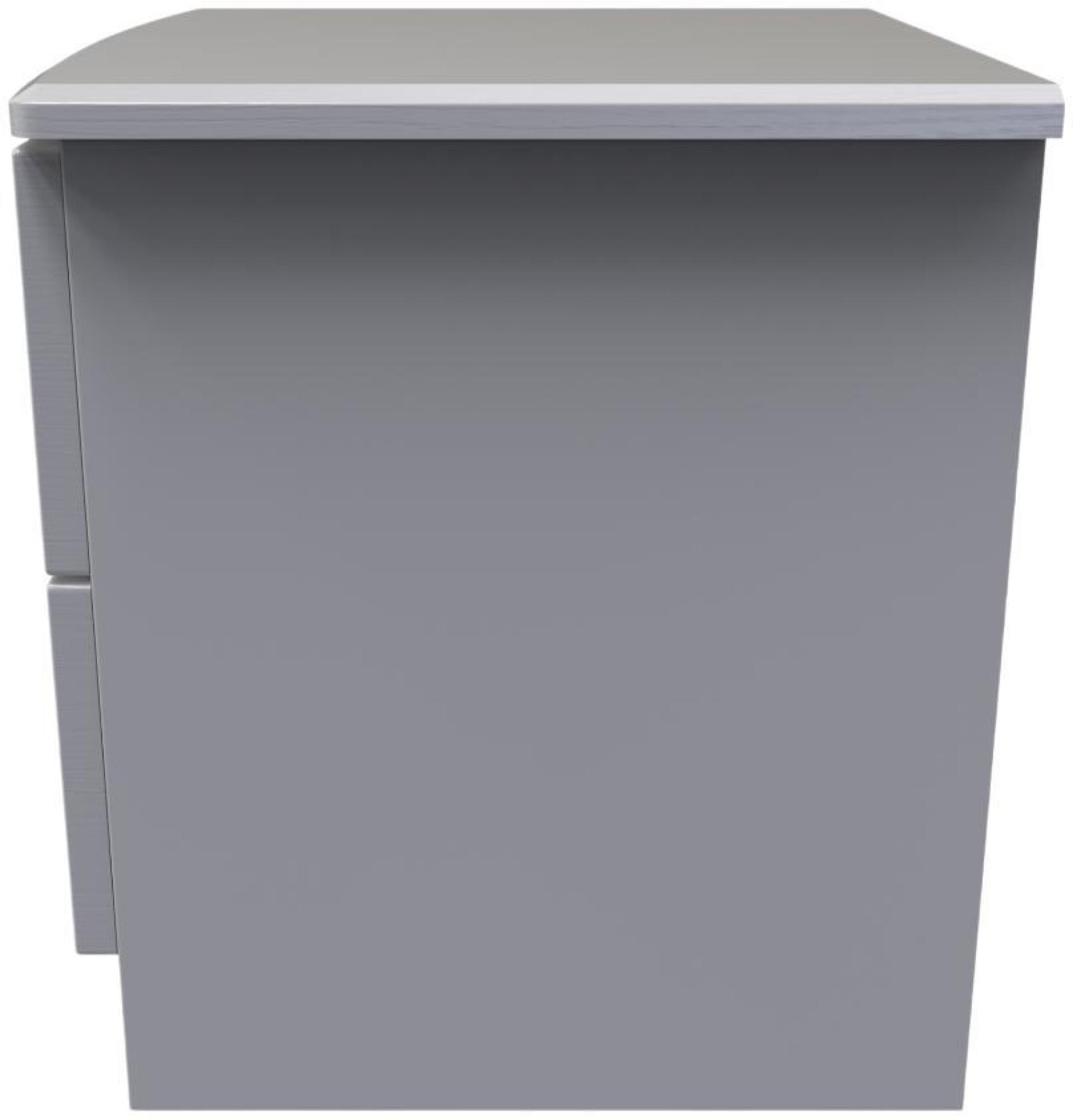 Product photograph of Flora Grey Ash 2 Drawer Bedside Cabinet from Choice Furniture Superstore.