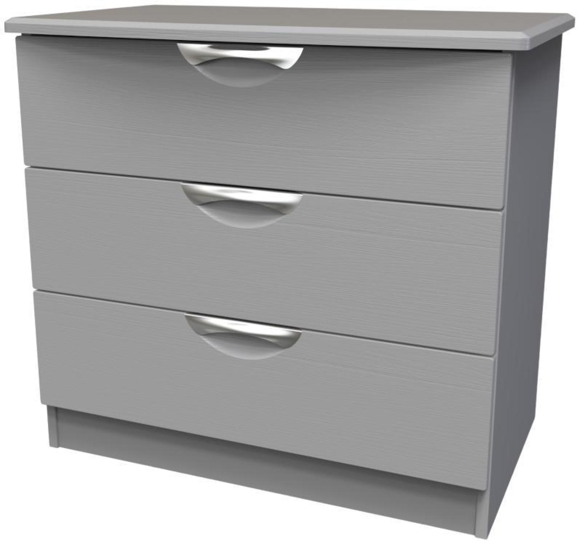 Product photograph of Flora Grey Ash 3 Drawer Small Chest from Choice Furniture Superstore.