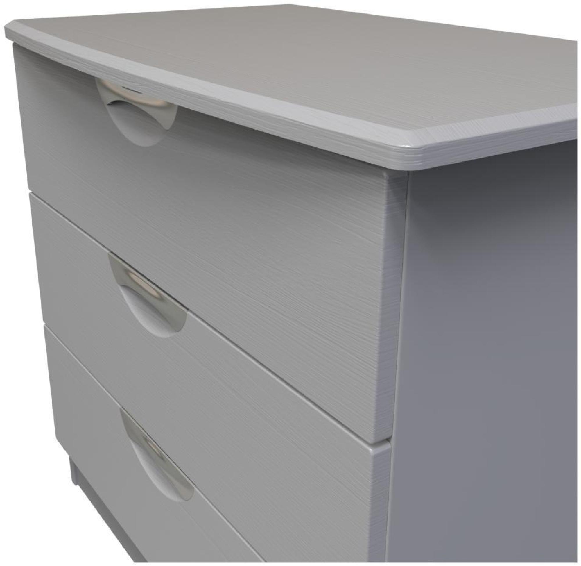 Product photograph of Flora Grey Ash 3 Drawer Small Chest from Choice Furniture Superstore.