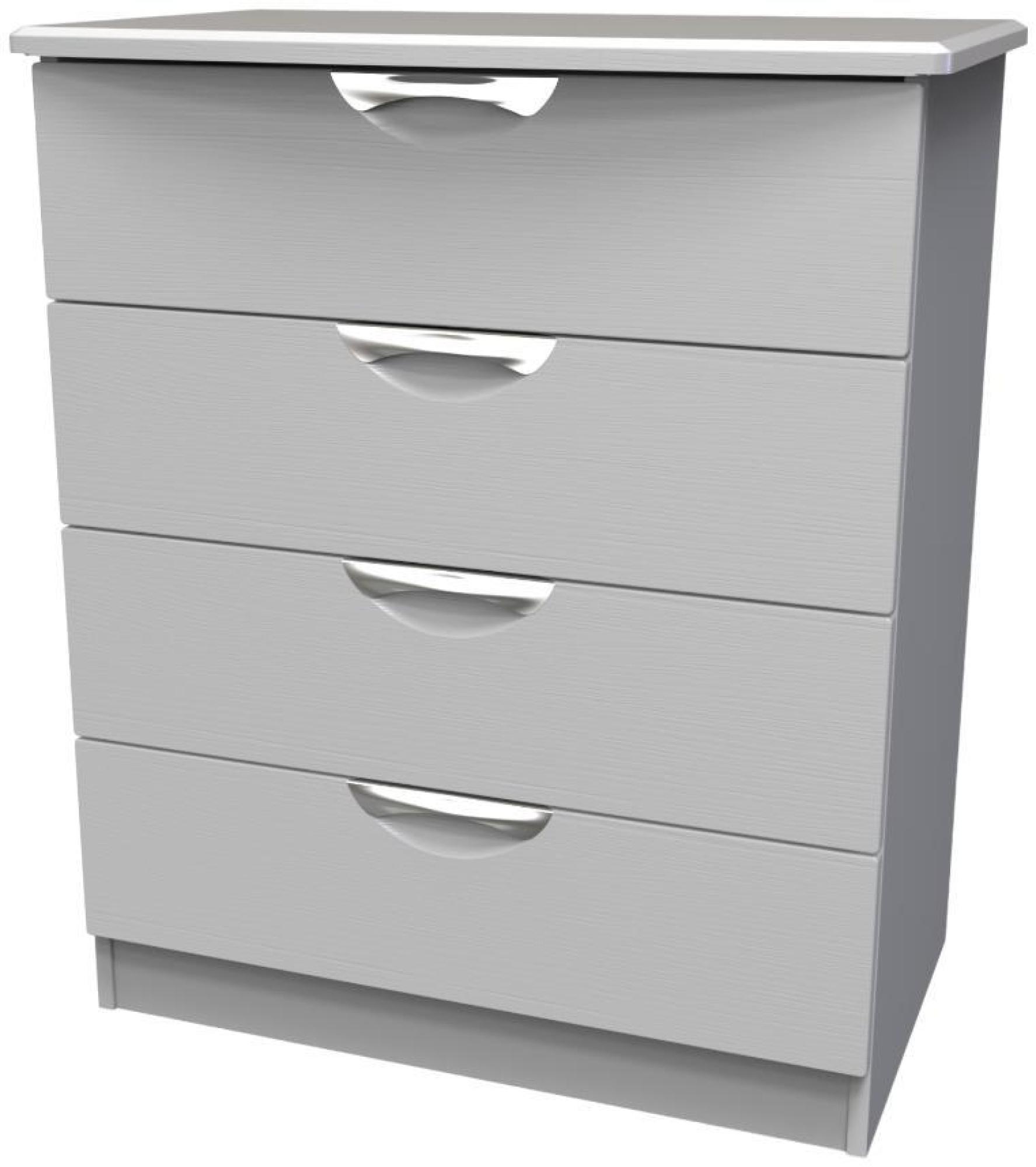 Product photograph of Flora Grey Ash 4 Drawer Chest from Choice Furniture Superstore.