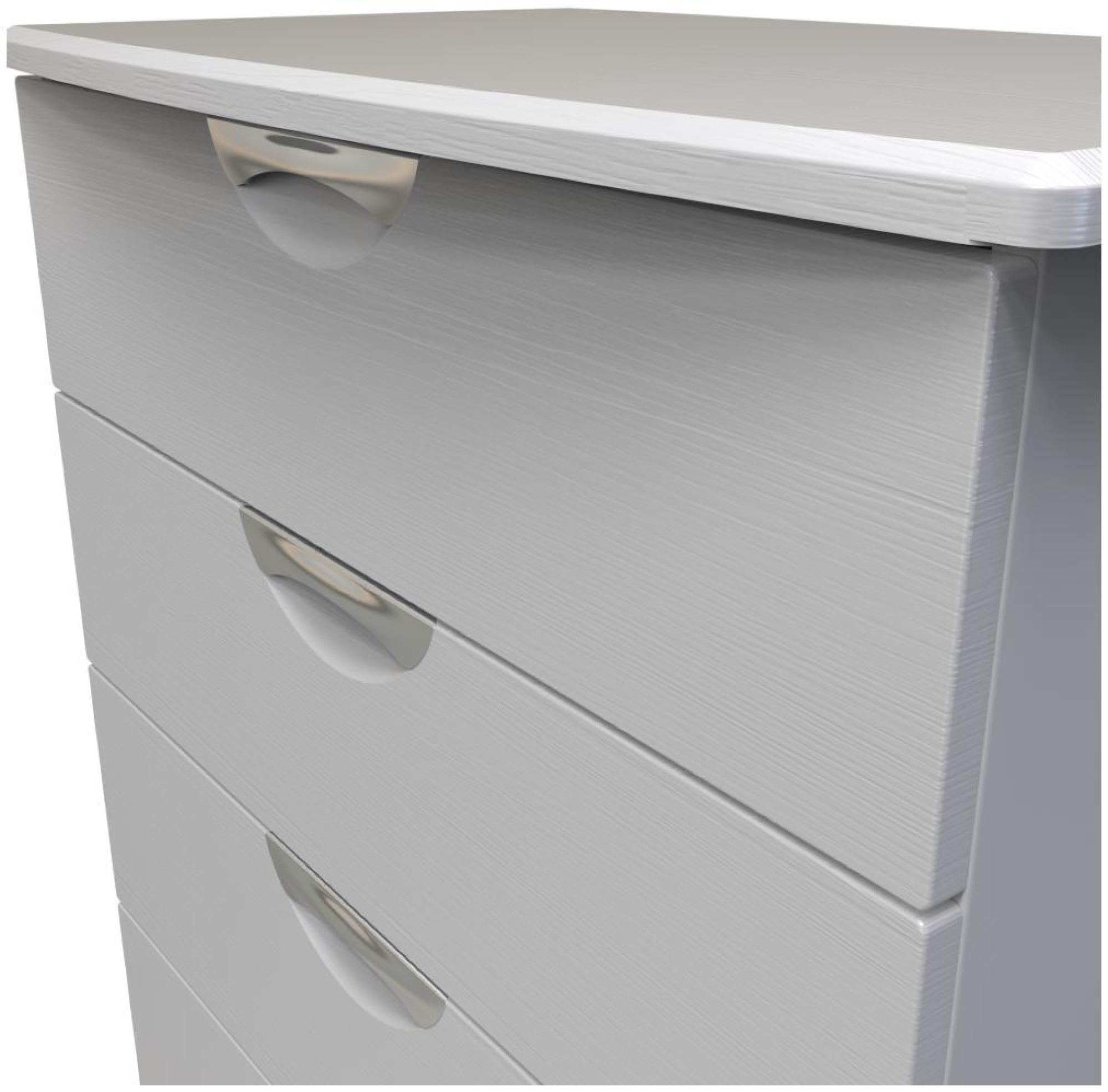 Product photograph of Flora Grey Ash 4 Drawer Chest from Choice Furniture Superstore.