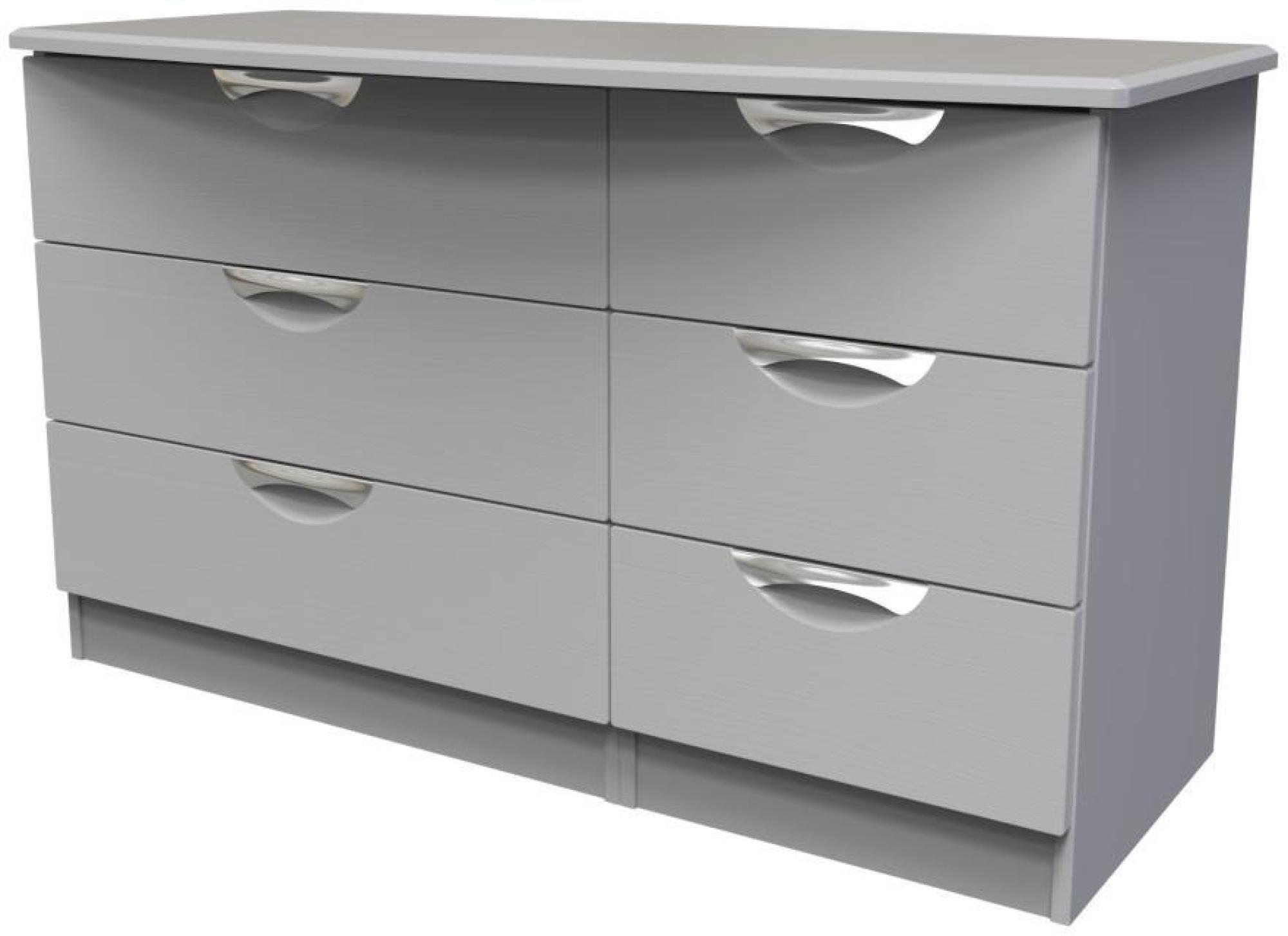 Product photograph of Flora Grey Ash 6 Drawer Midi Dresser from Choice Furniture Superstore.