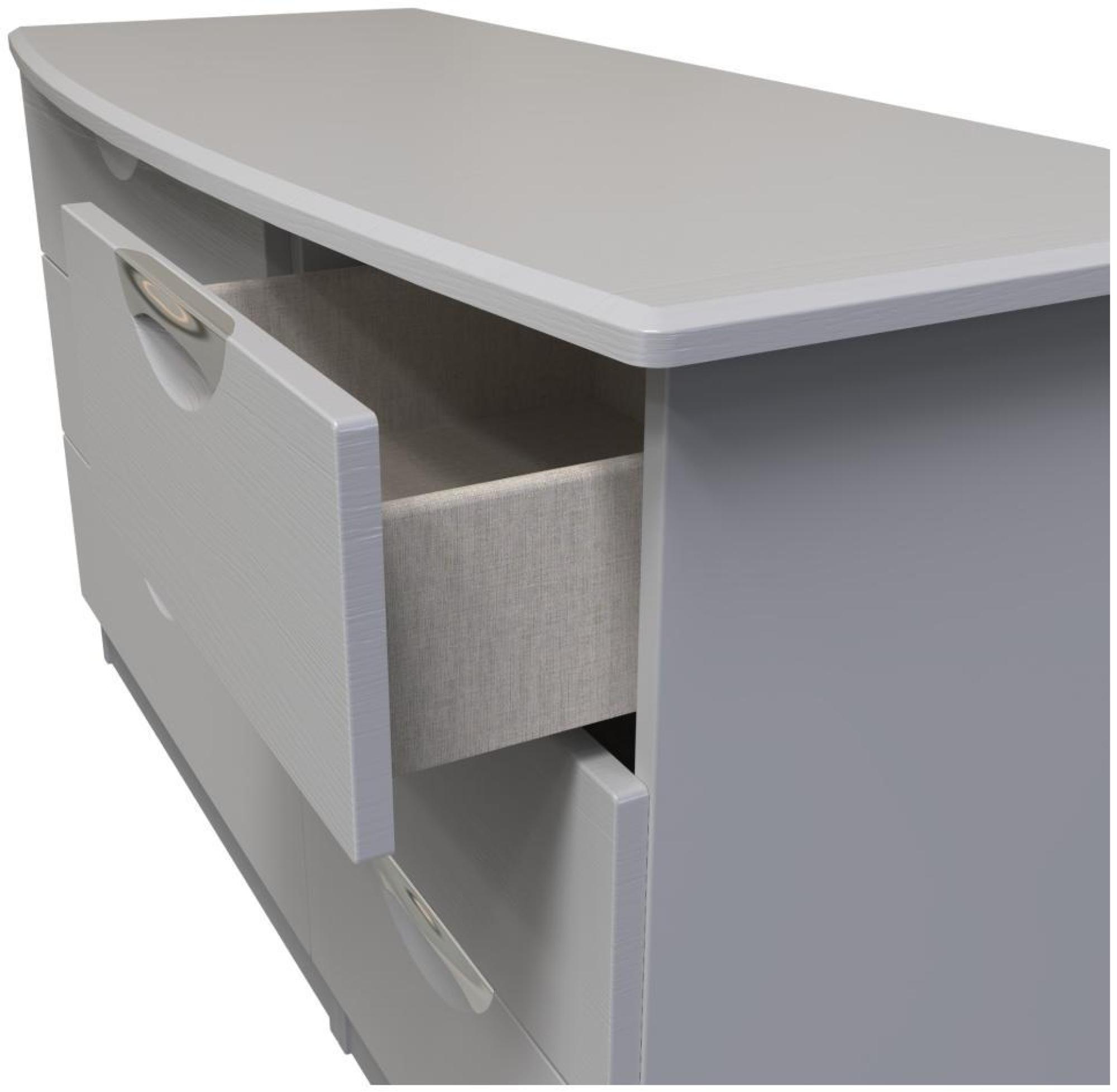 Product photograph of Flora Grey Ash 6 Drawer Midi Dresser from Choice Furniture Superstore.