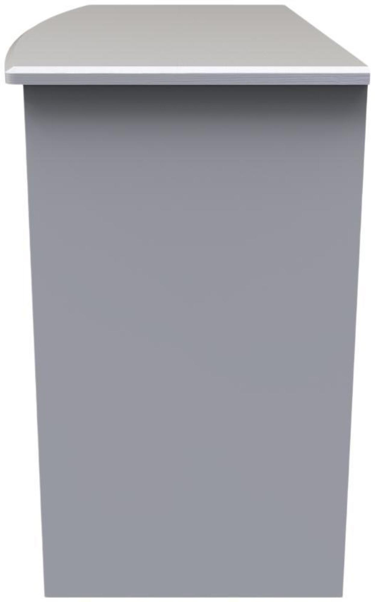 Product photograph of Flora Grey Ash 3 Drawer Desk from Choice Furniture Superstore.
