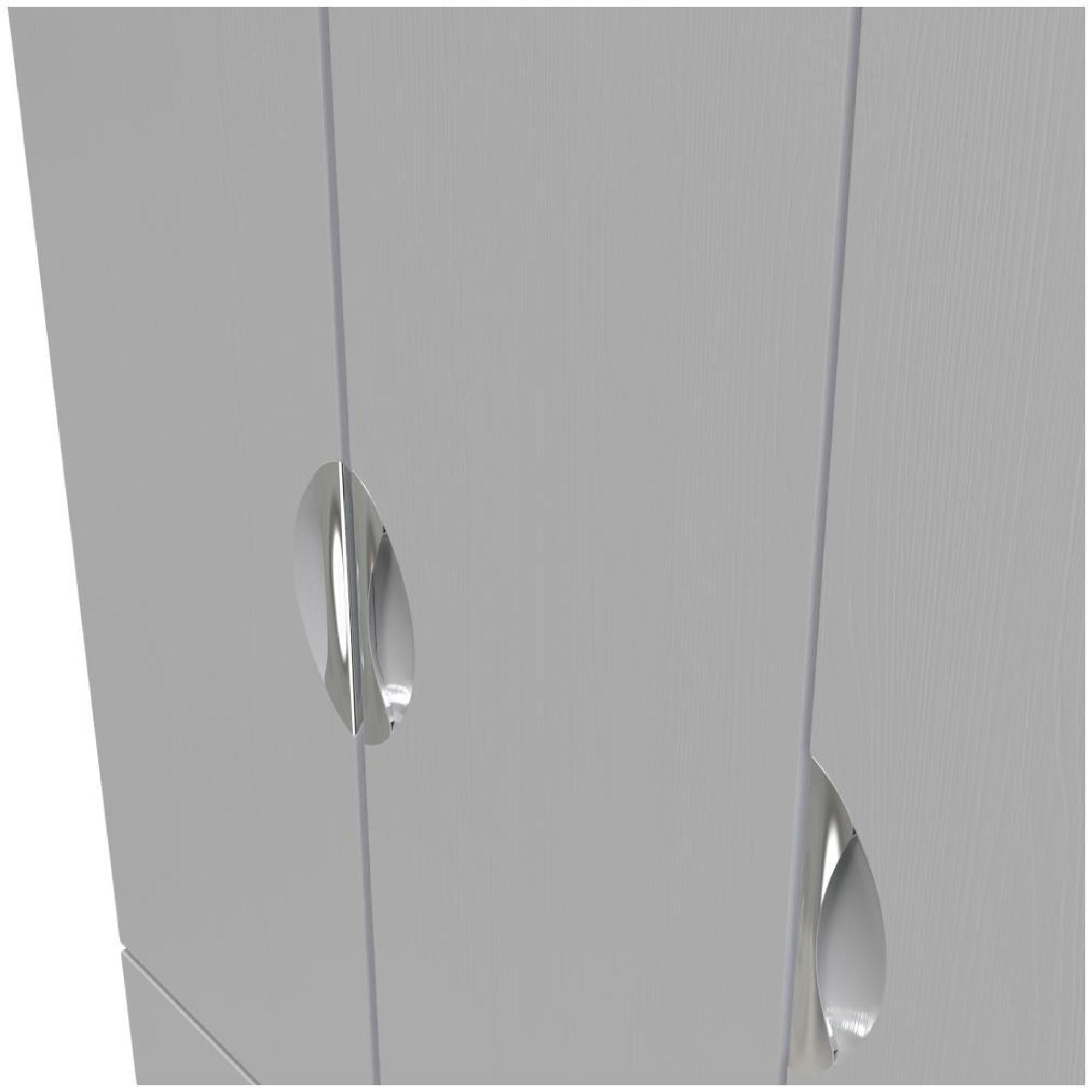 Product photograph of Flora Grey Ash 3 Door Triple Wardrobe - Lhf 2 Drawers from Choice Furniture Superstore.