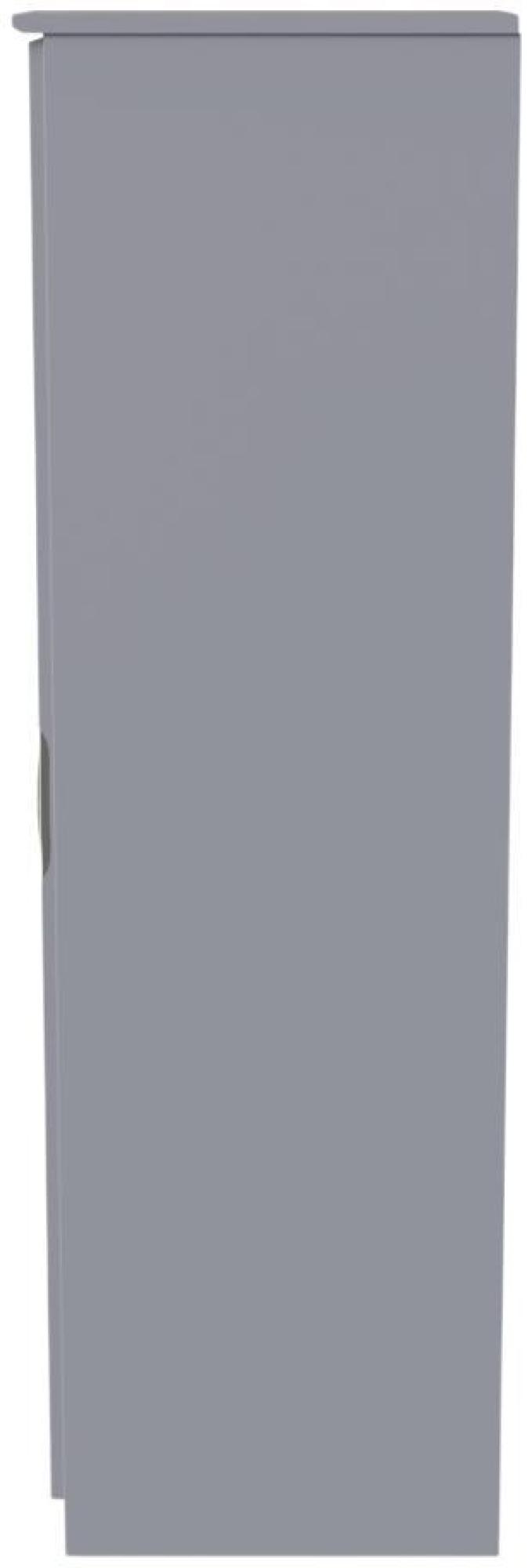 Product photograph of Flora Grey Ash 1 Door Single Wardrobe from Choice Furniture Superstore.