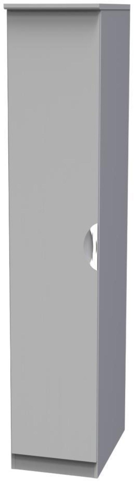 Product photograph of Flora Grey Ash 1 Door Single Wardrobe from Choice Furniture Superstore.