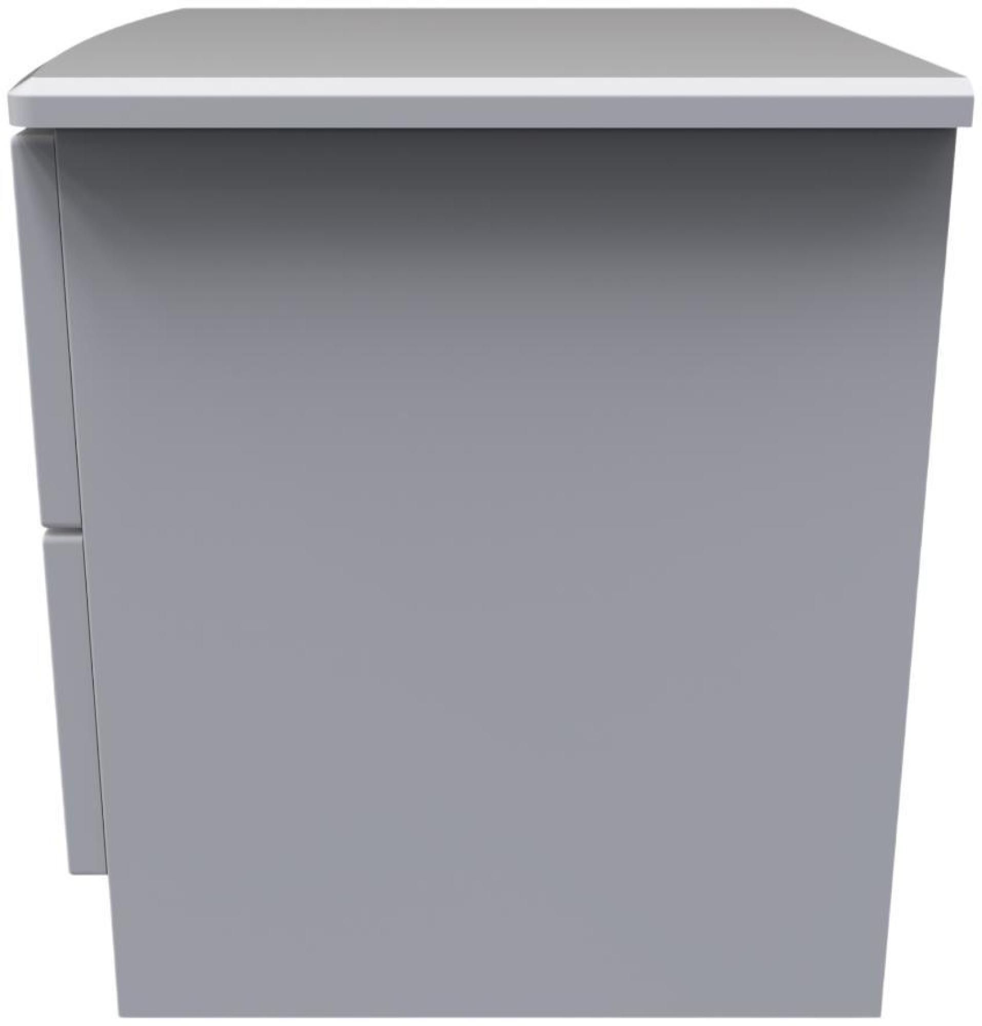 Product photograph of Flora Grey 2 Drawer Bedside Cabinet from Choice Furniture Superstore.