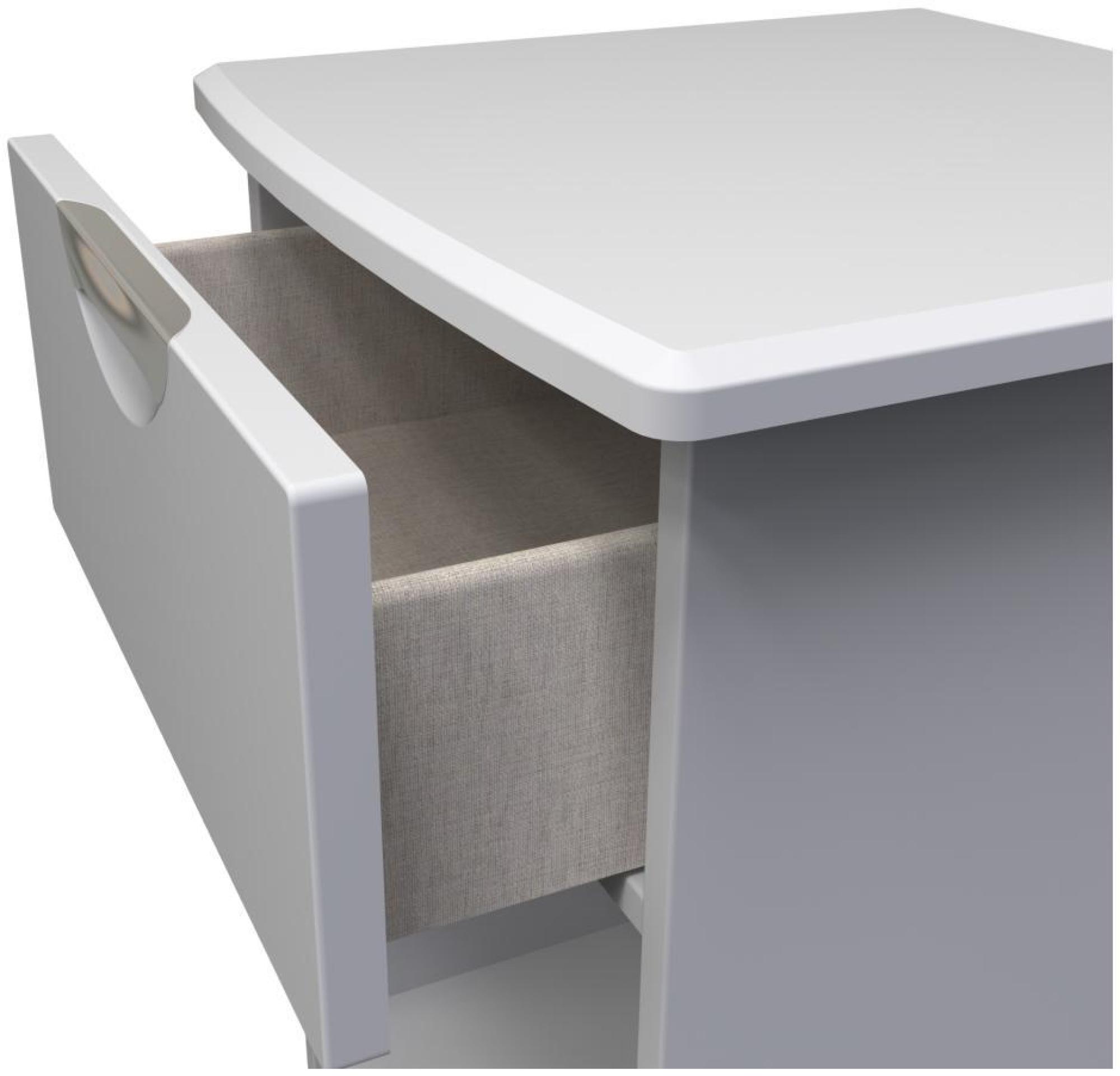 Product photograph of Flora Grey 1 Drawer Bedside Cabinet from Choice Furniture Superstore.