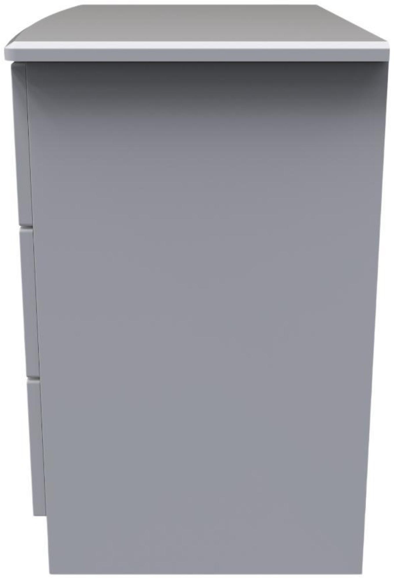 Product photograph of Flora Grey 3 Drawer Small Chest from Choice Furniture Superstore.