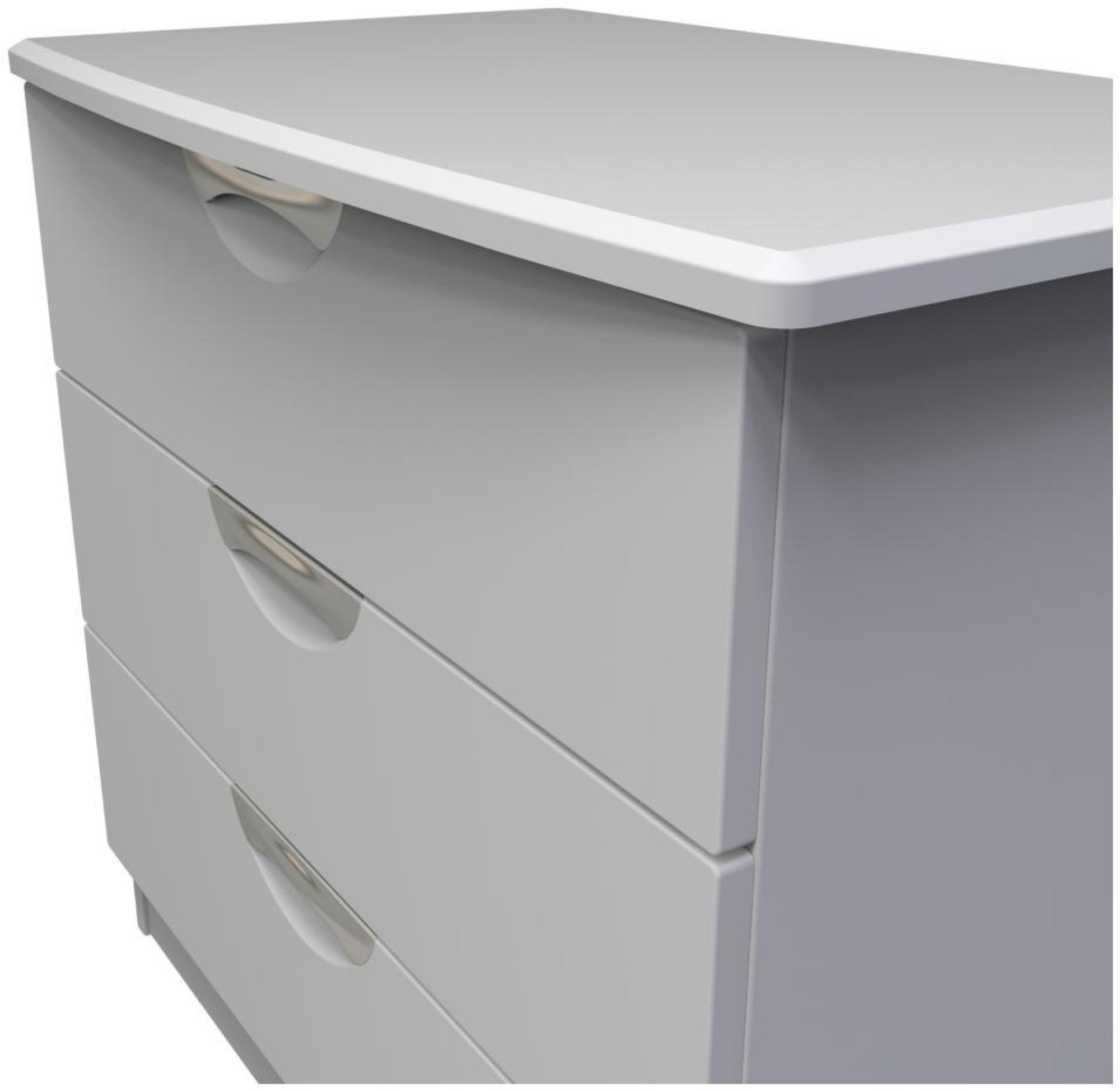Product photograph of Flora Grey 3 Drawer Small Chest from Choice Furniture Superstore.