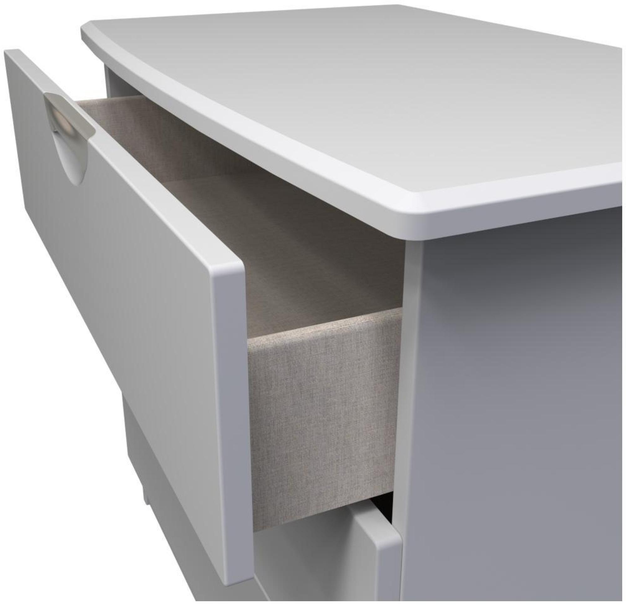 Product photograph of Flora Grey 3 Drawer Small Chest from Choice Furniture Superstore.
