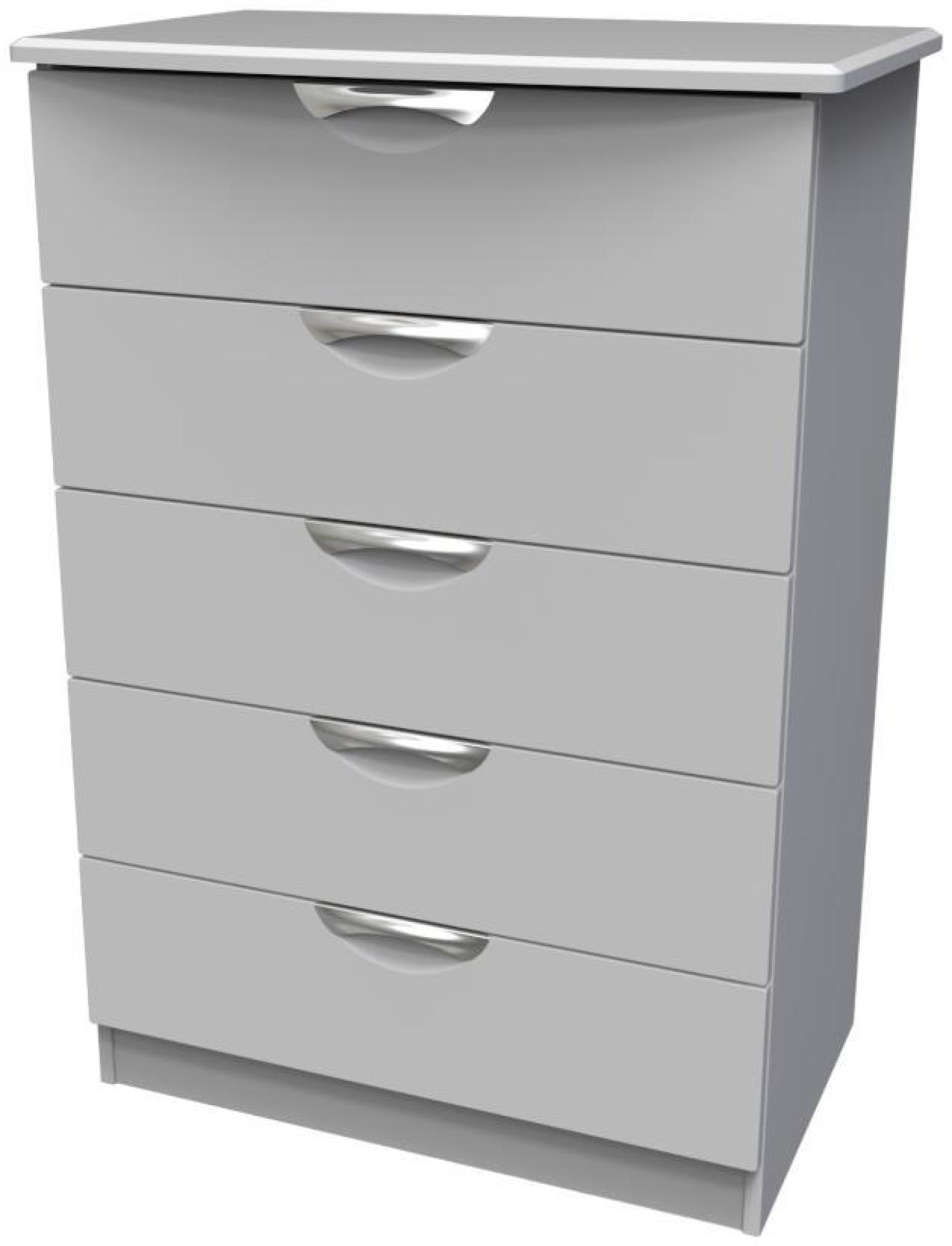 Product photograph of Flora Grey 5 Drawer Chest from Choice Furniture Superstore.