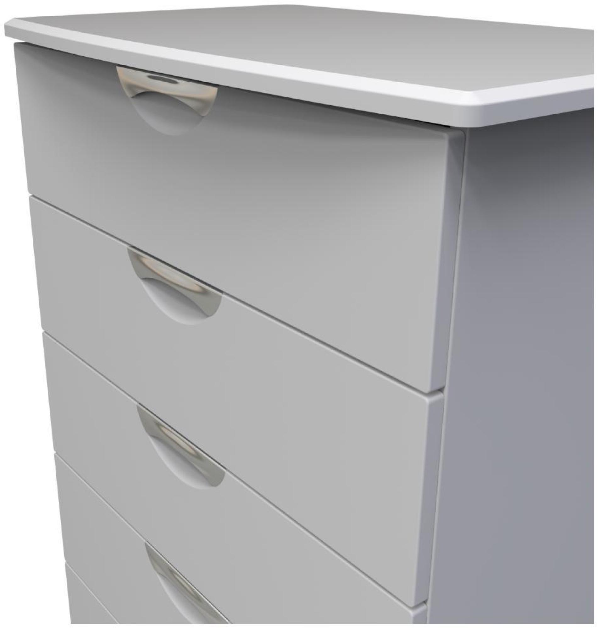 Product photograph of Flora Grey 5 Drawer Chest from Choice Furniture Superstore.