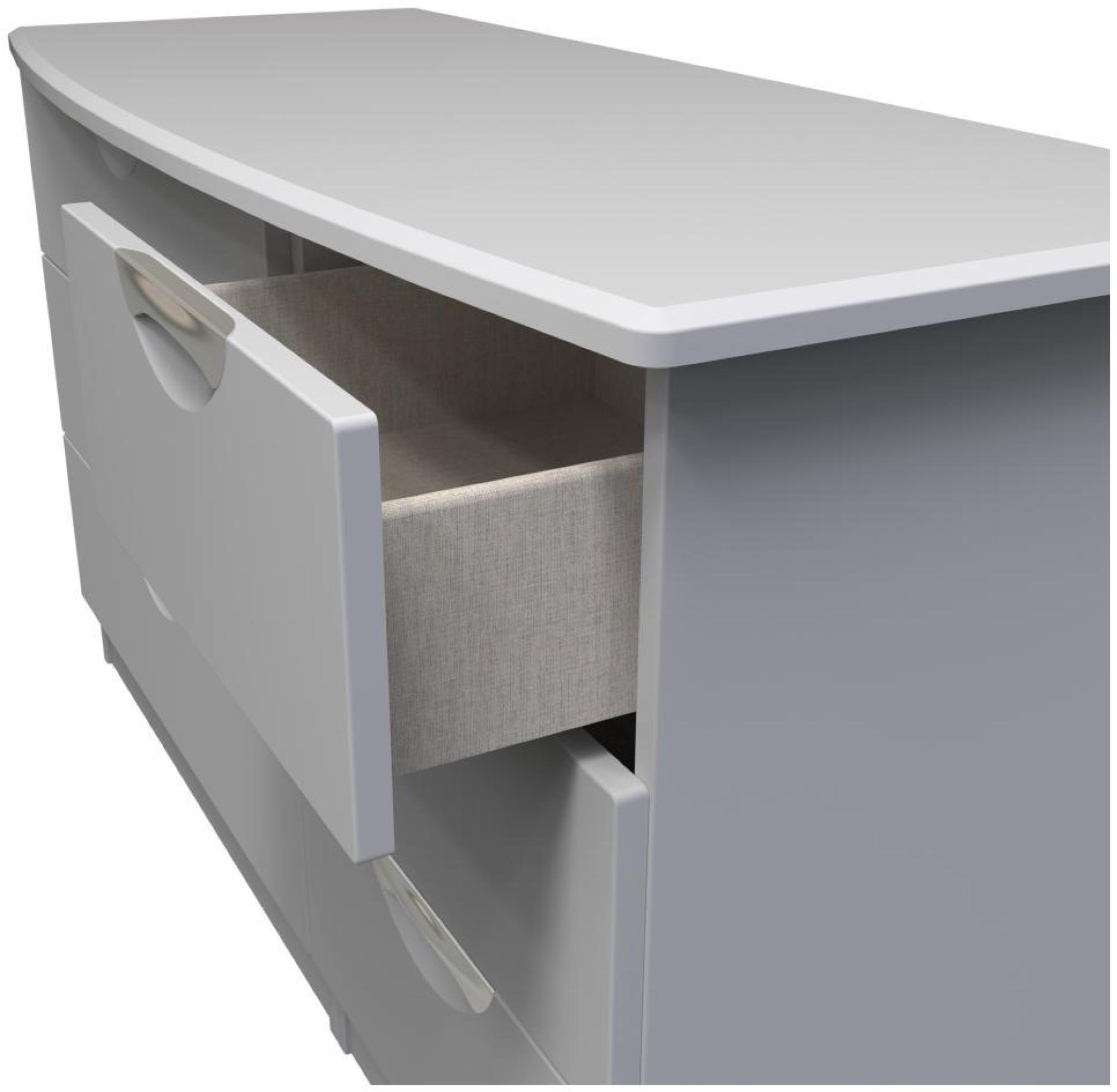 Product photograph of Flora Grey 6 Drawer Midi Dresser from Choice Furniture Superstore.