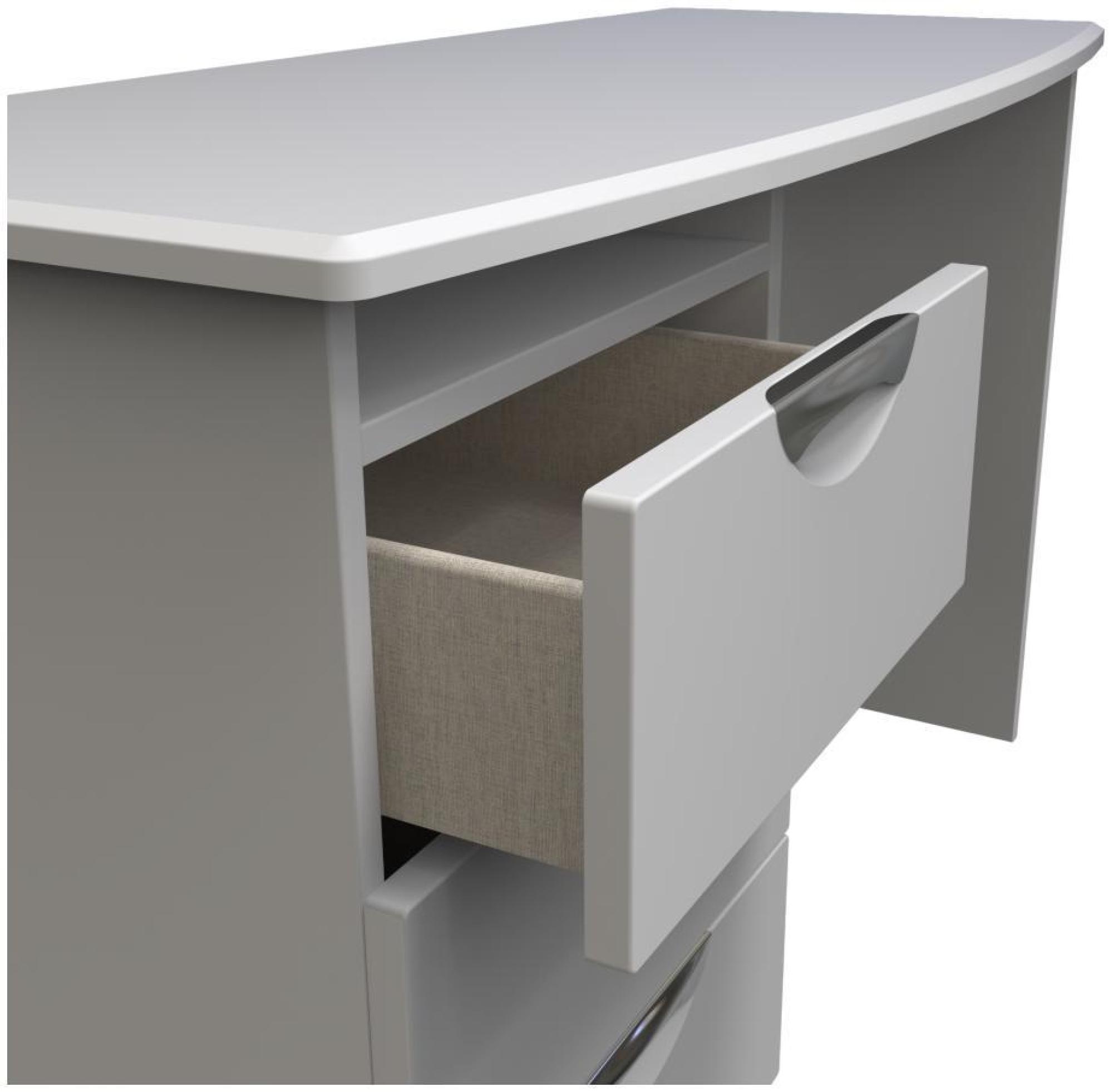 Product photograph of Flora Grey 3 Drawer Desk from Choice Furniture Superstore.
