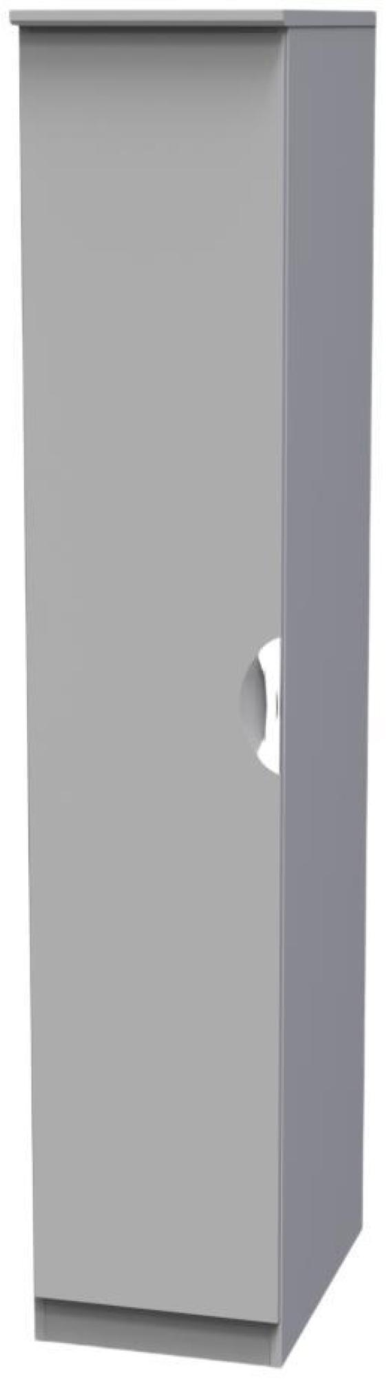 Product photograph of Flora Grey 1 Door Single Wardrobe from Choice Furniture Superstore.